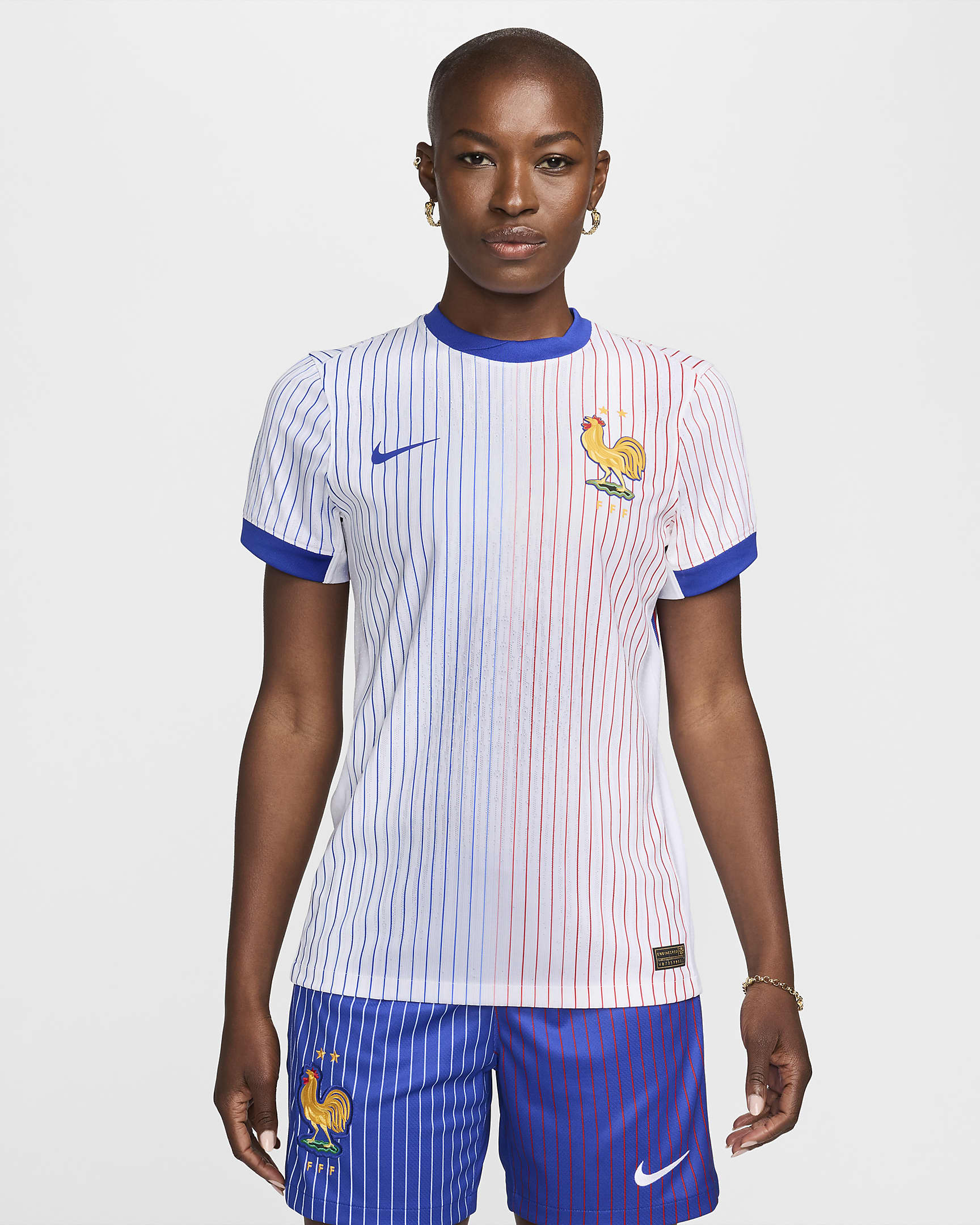 FFF (Men's Team) 2024/25 Match Away Women's Nike Dri-FIT ADV Football Authentic Shirt - White/Bright Blue/University Red/Bright Blue