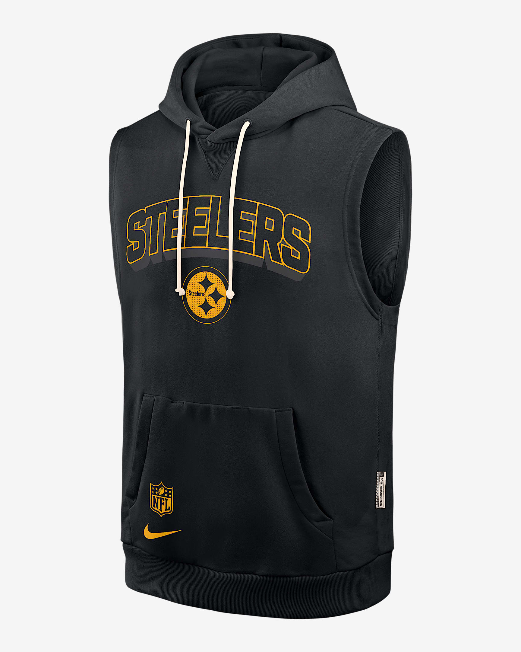 Pittsburgh Steelers Sideline Men's Nike Dri-FIT NFL Sleeveless Pullover Hoodie - Black