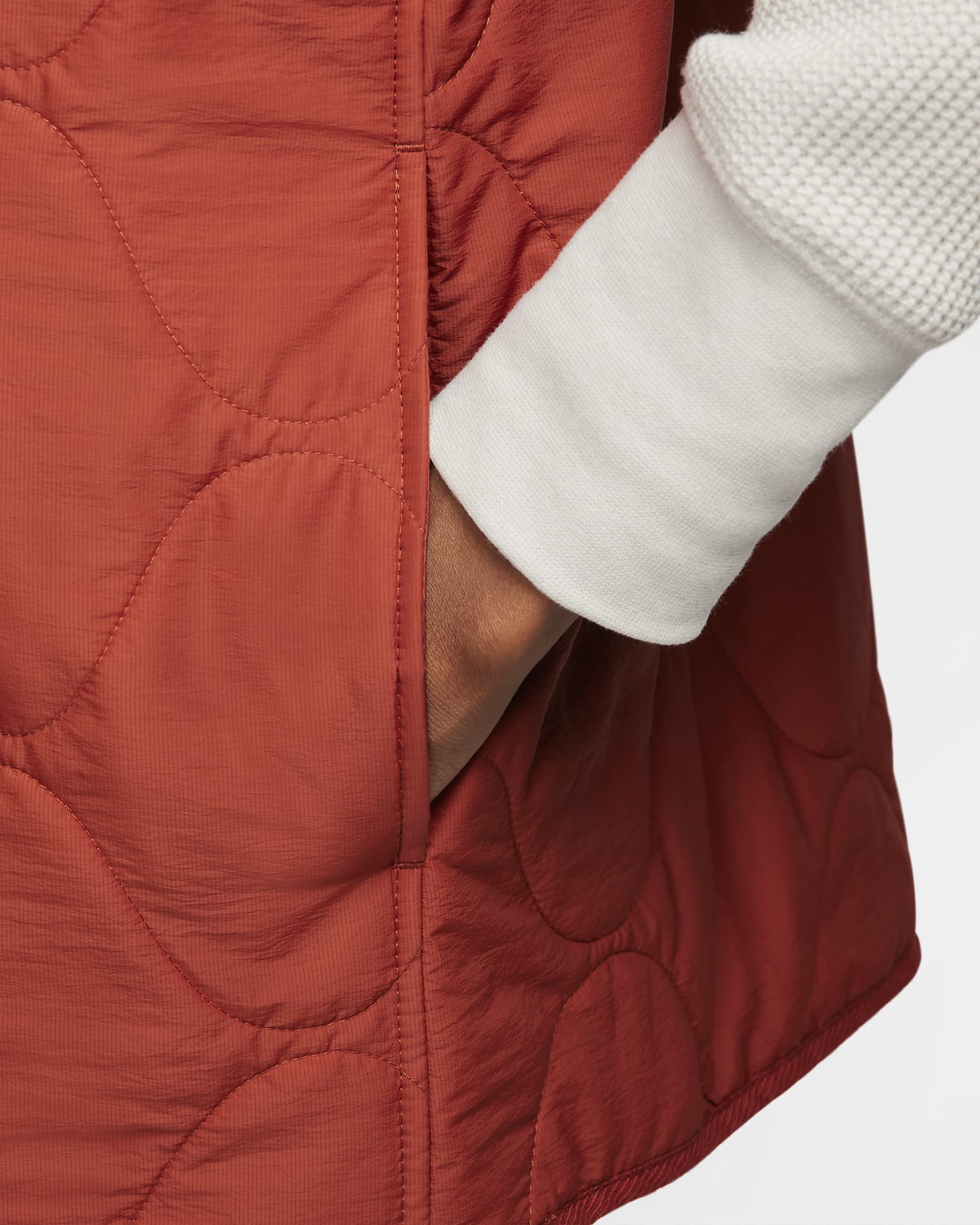 Nike Life Geweven bodywarmer in legerstijl met isolatie voor heren - Rugged Orange/Rugged Orange