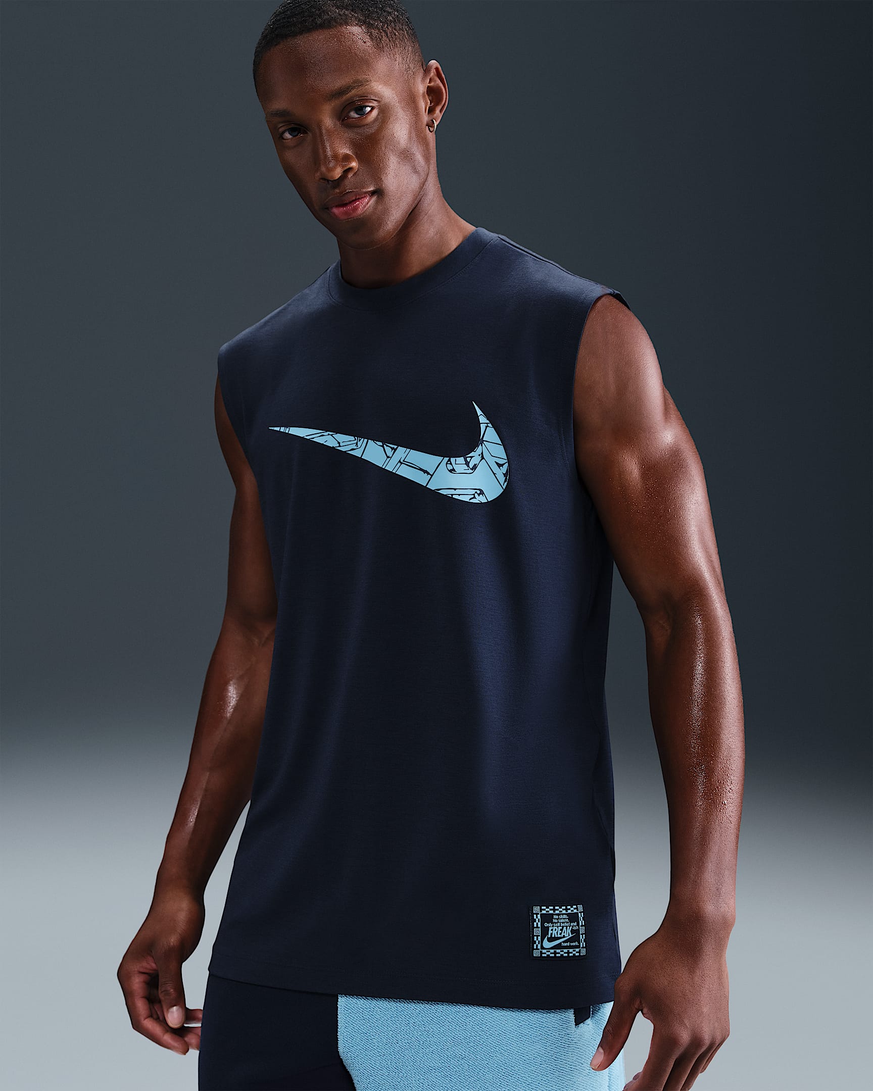 Giannis Dri-FIT basketoverdel til herre - College Navy/Aquarius Blue