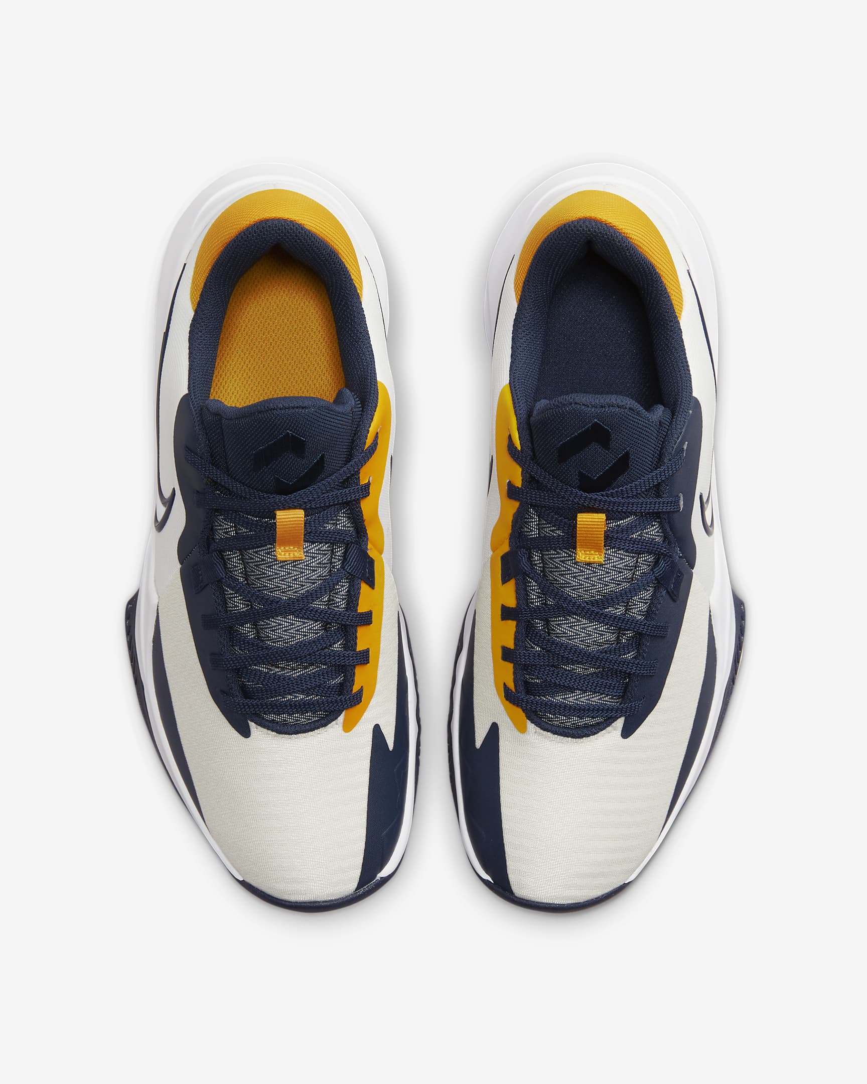 Nike Precision 6 Basketball Shoes - White/University Gold/Midnight Navy