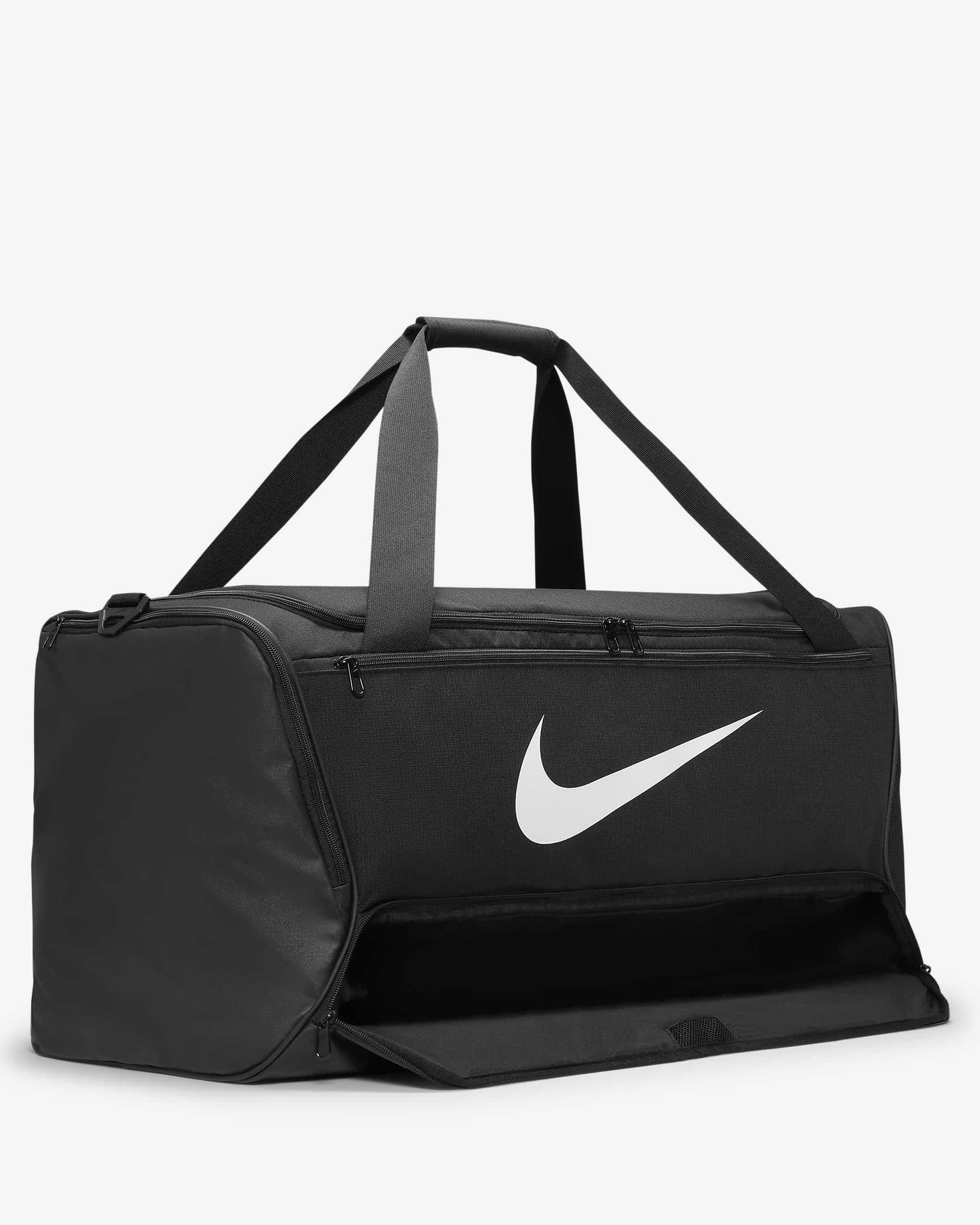 Nike Brasilia 9.5 Trainingstas (large, 95 liter) - Zwart/Zwart/Wit