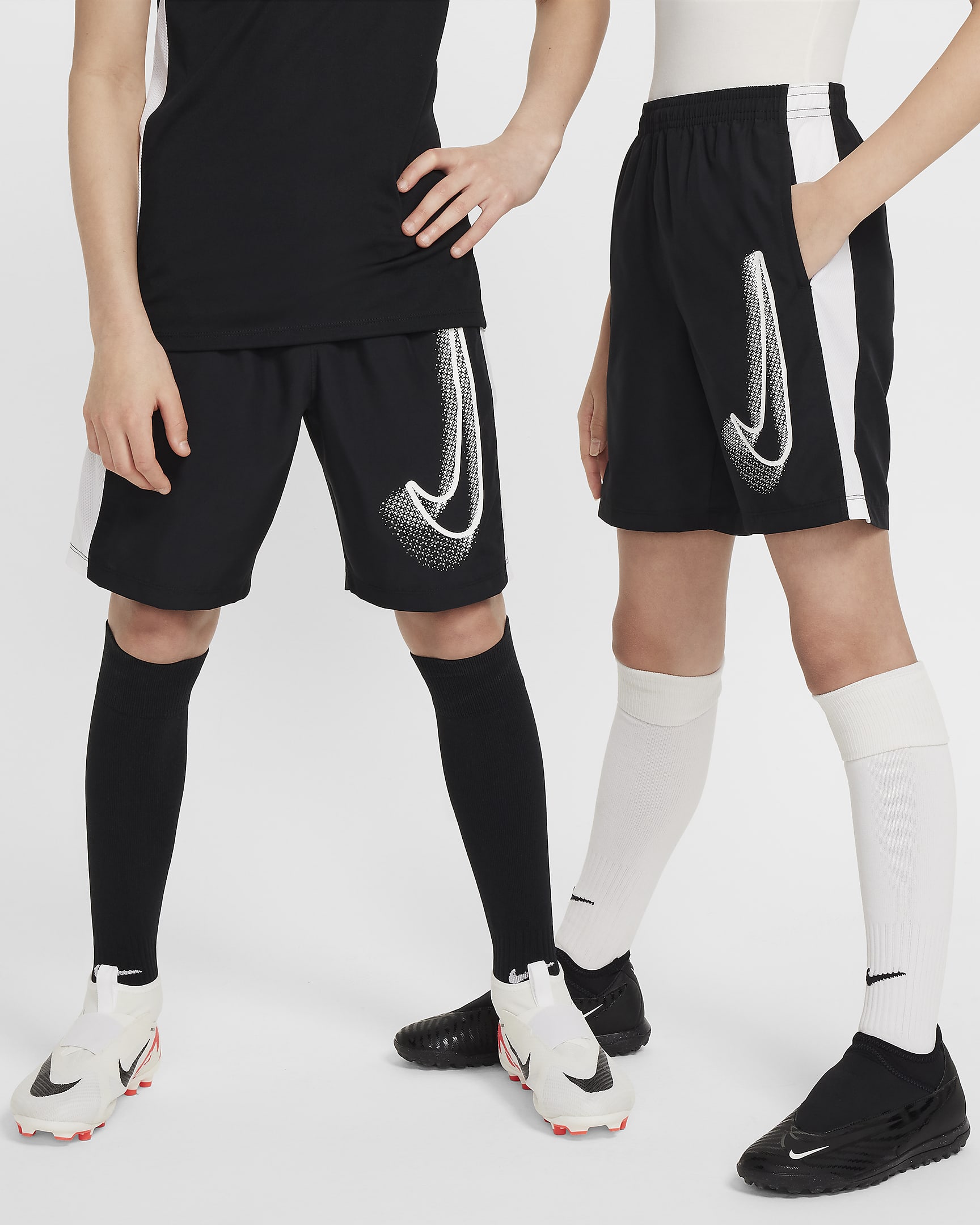 Nike Academy23 Big Kids' Soccer Shorts - Black/White/White