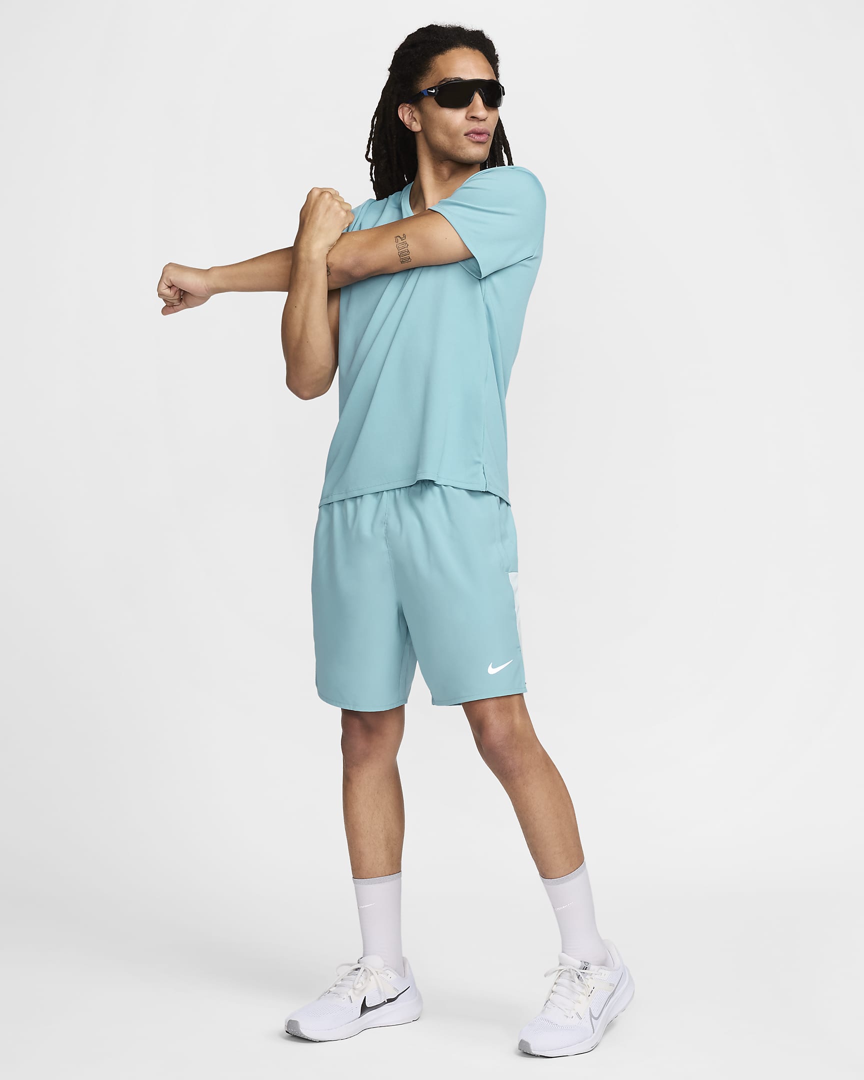 Nike Challenger Dri-FIT fôret løpeshorts til herre (18 cm) - Denim Turquoise/Glacier Blue/Svart