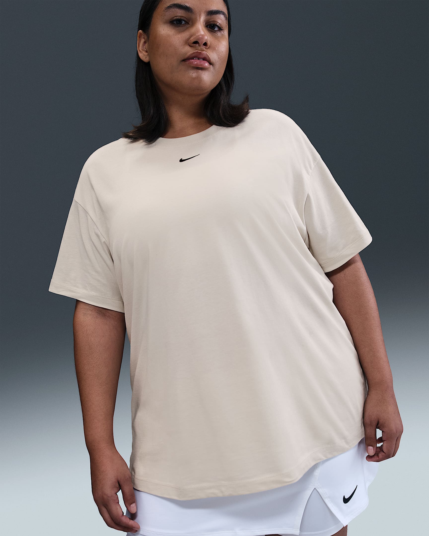 Nike Sportswear Essential Women's T-Shirt (Plus Size) - Light Bone