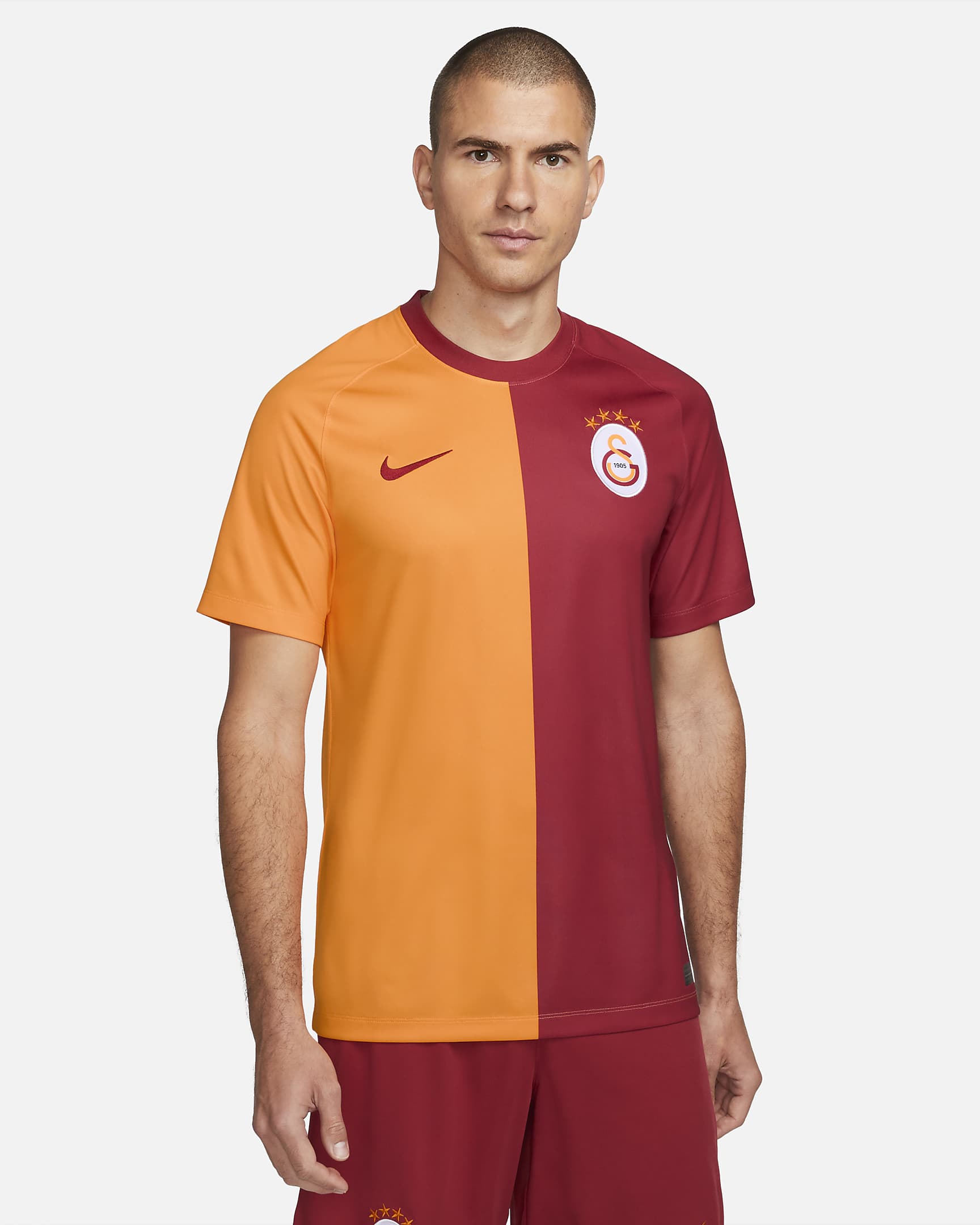 Maglia da calcio a manica corta Nike Dri-FIT Galatasaray 2023/24 da uomo – Home - Vivid Orange/Pepper Red/Pepper Red