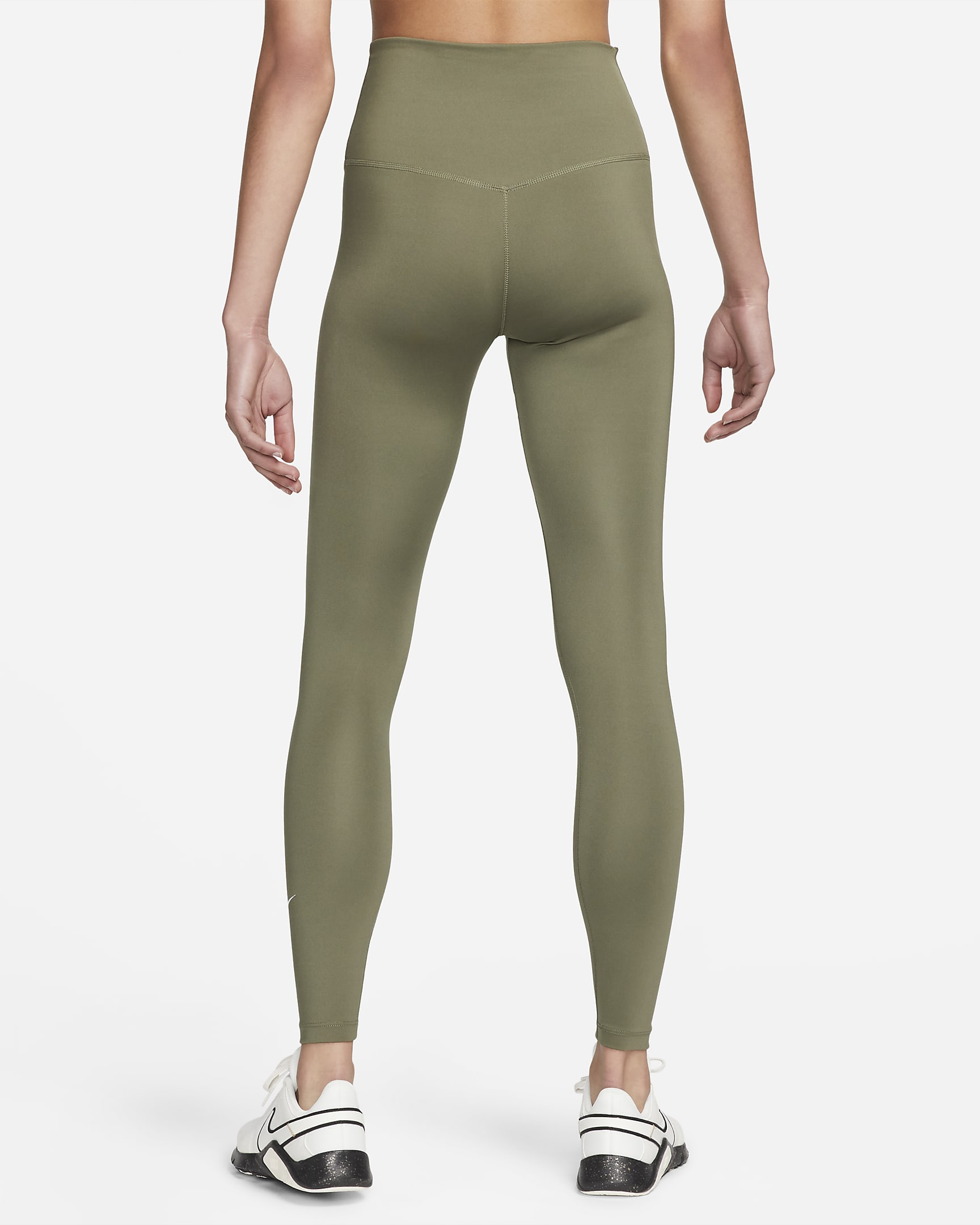 Leggings de tiro alto para mujer Nike One - Oliva medio/Blanco