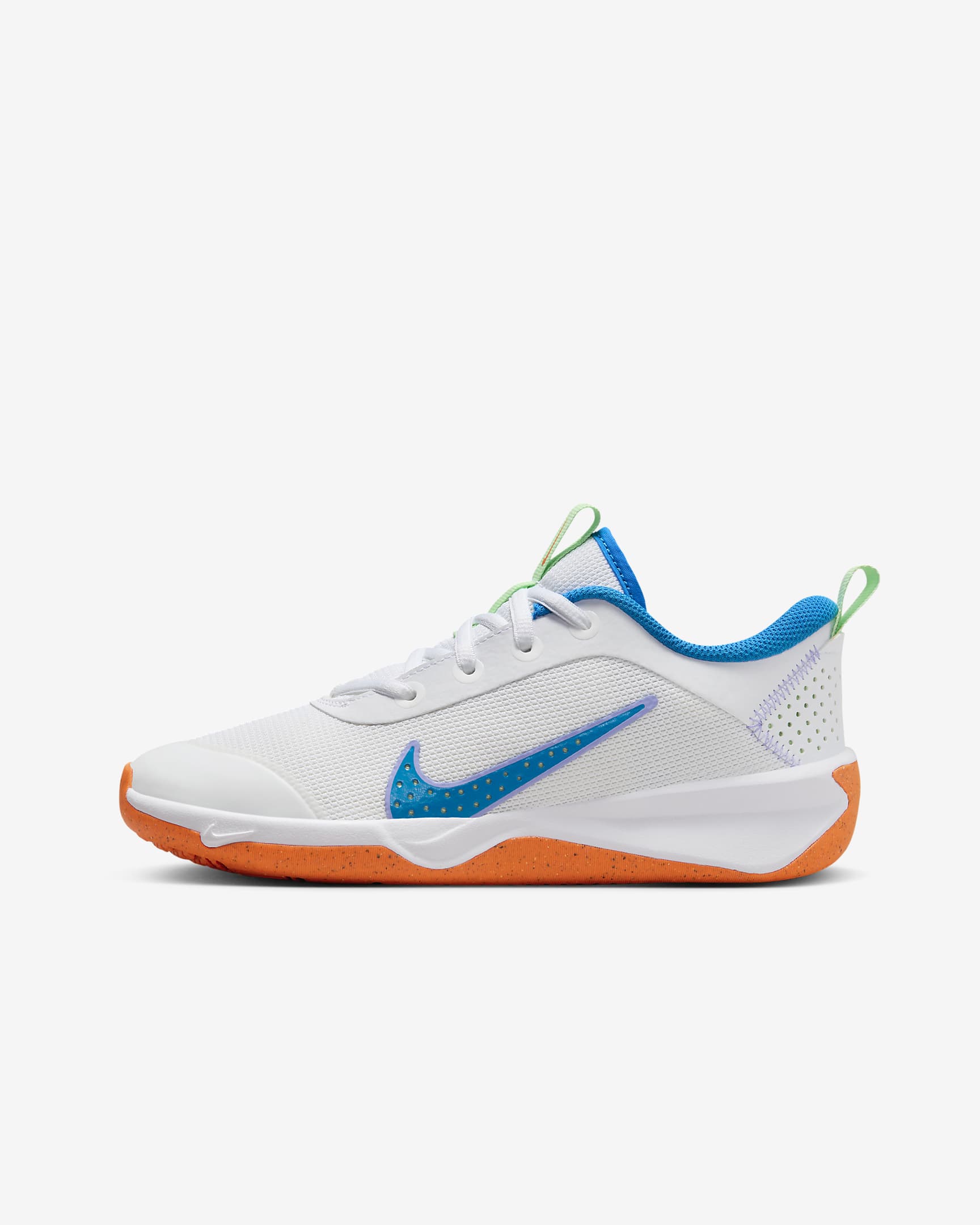 Sálové boty Nike Omni Multi-Court pro větší děti - Bílá/Vapor Green/Total Orange/Photo Blue