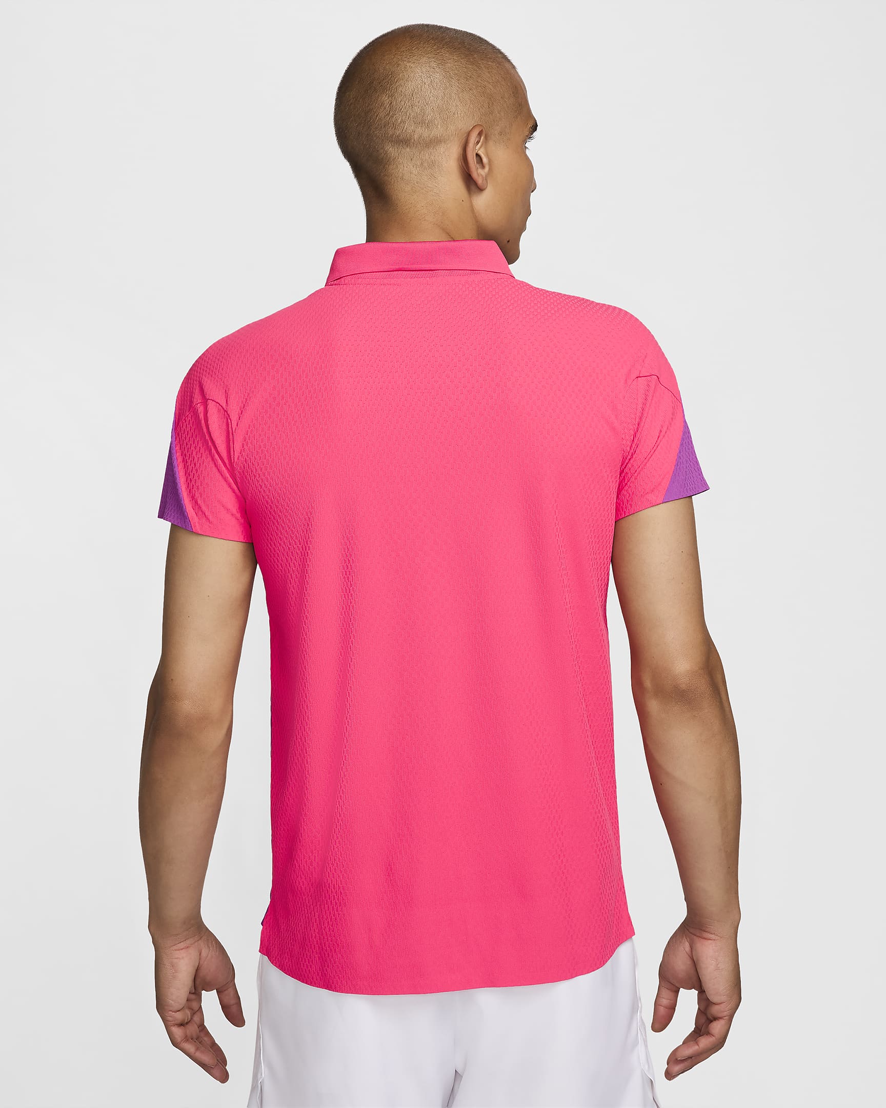 Polo de tennis Dri-FIT ADV NikeCourt Slam Ultimate pour homme - Hot Fuchsia/Aster Pink/Mystic Hibiscus/Blanc