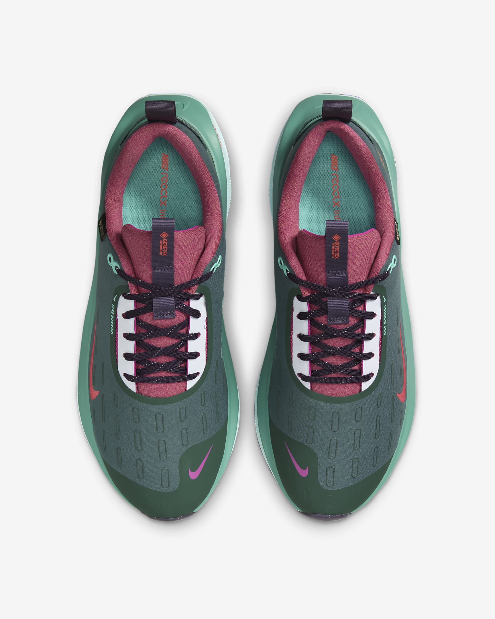 Nike InfinityRN 4 GORE-TEX Men's Waterproof Road Running Shoes - Vintage Green/Dark Raisin/Green Frost/Bright Crimson