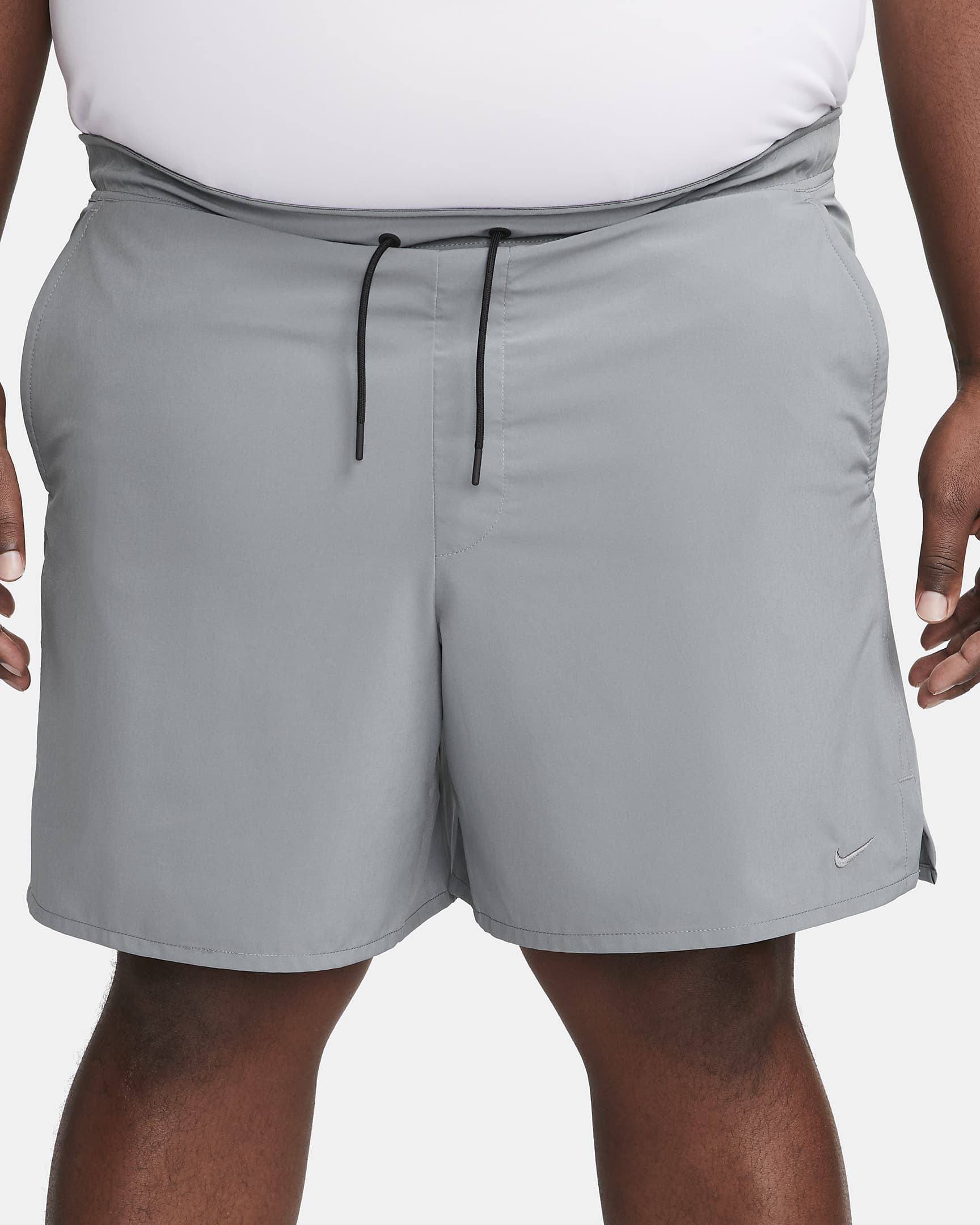 Nike Unlimited multifunctionele niet-gevoerde herenshorts met Dri-FIT (18 cm) - Smoke Grey/Zwart/Smoke Grey