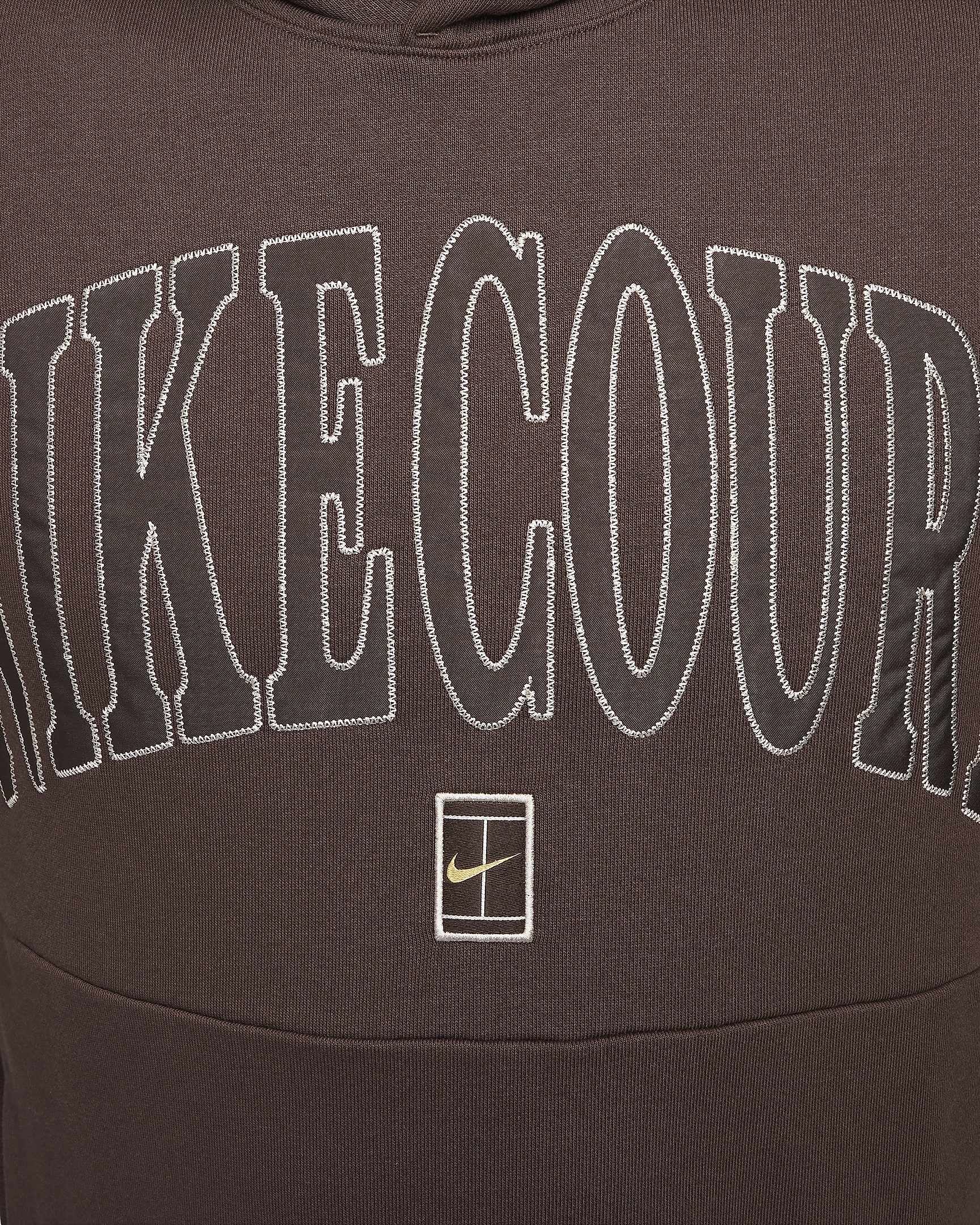 Sweat à capuche de tennis Dri-FIT en tissu Fleece NikeCourt Heritage pour homme - Baroque Brown/Velvet Brown