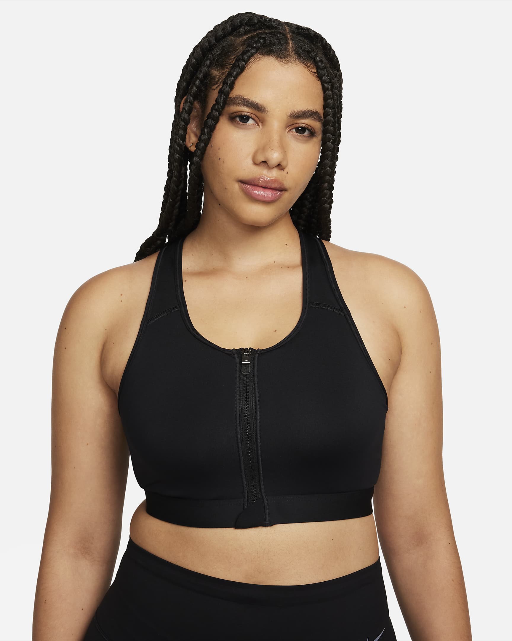 Nike Swoosh Women's Medium-Support Padded Zip-Front Sports Bra. Nike BG