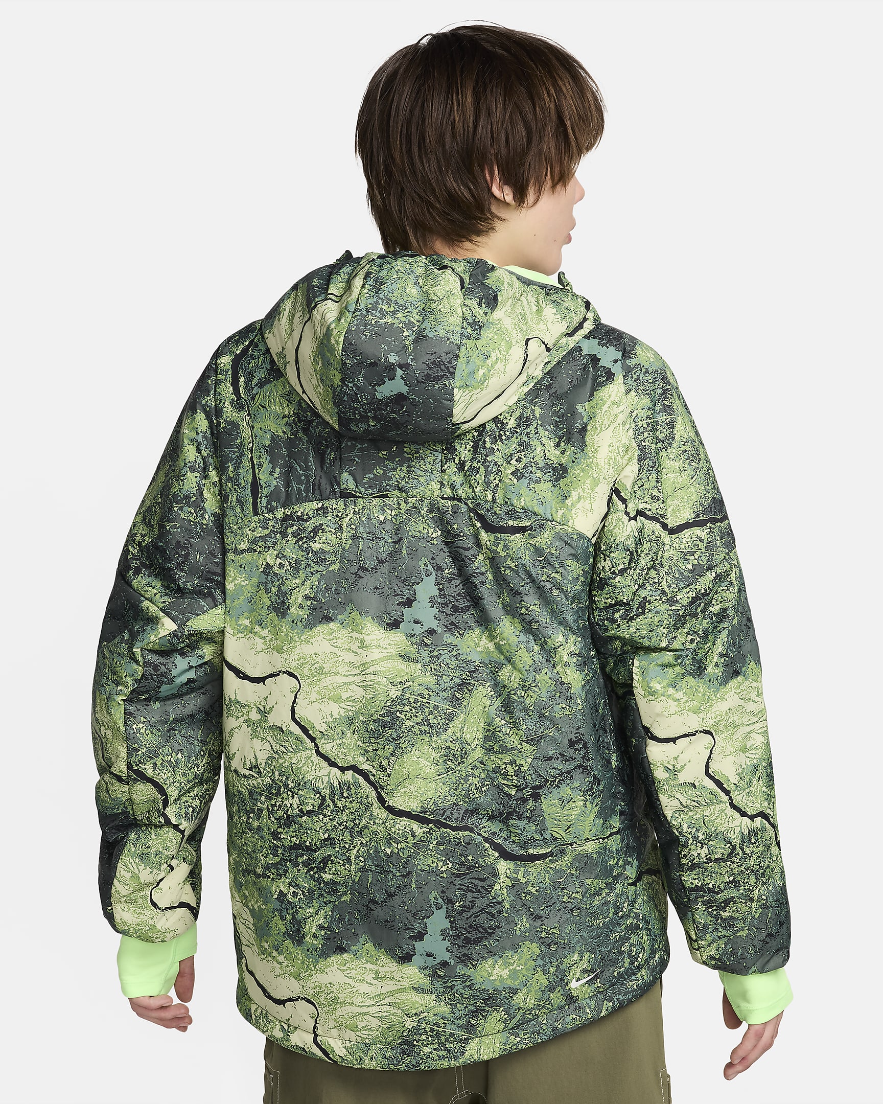 Nike ACG "Rope de Dope" Men's Therma-FIT ADV Allover Print Jacket - Vintage Green/Summit White