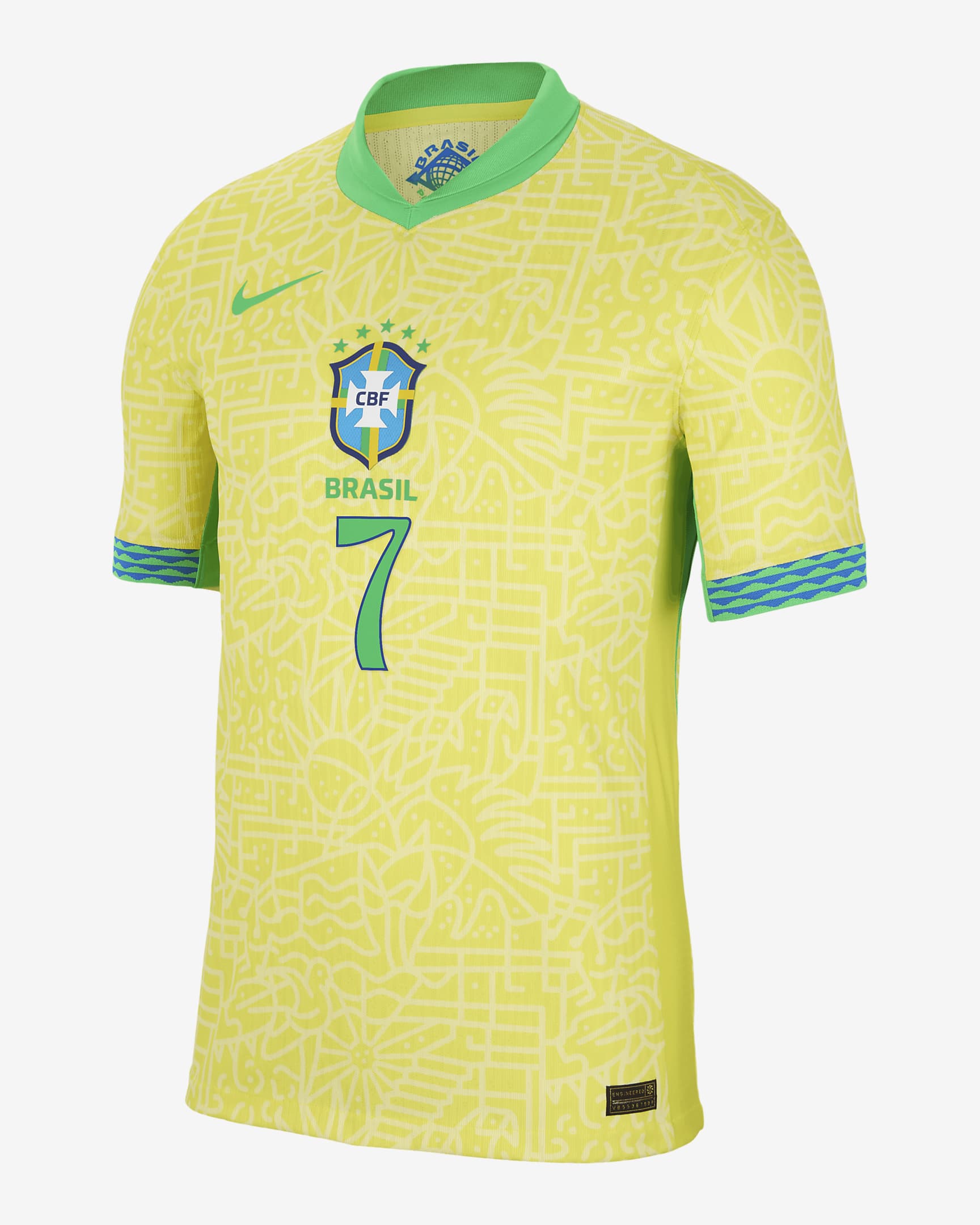 Jersey de fútbol Nike Dri-FIT ADV de la selección nacional de Brasil visitante 2024 Match Vini Jr. para hombre - Amarillo