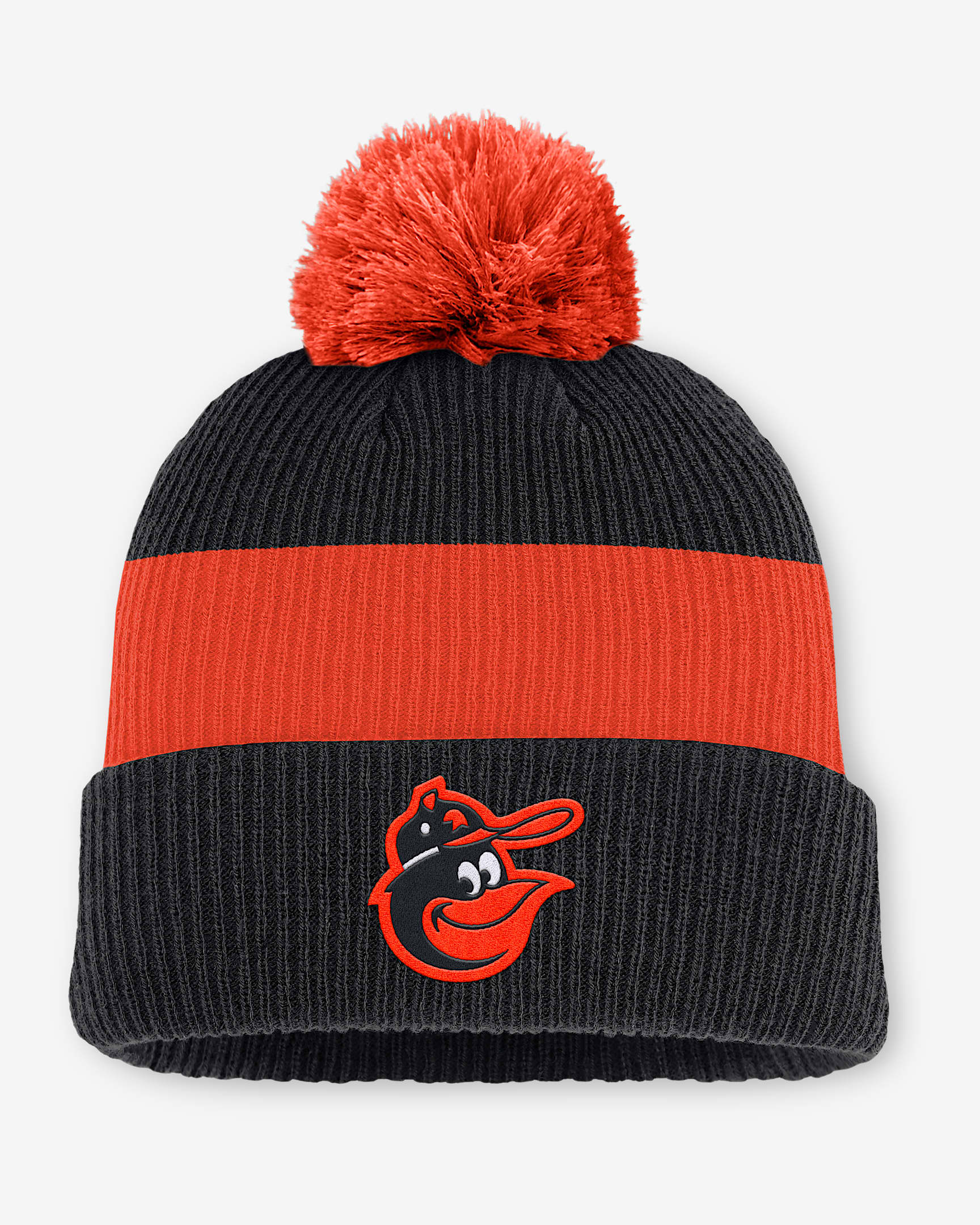 Baltimore Orioles Cooperstown Peak Men's Nike MLB Cuffed Pom Beanie - Black