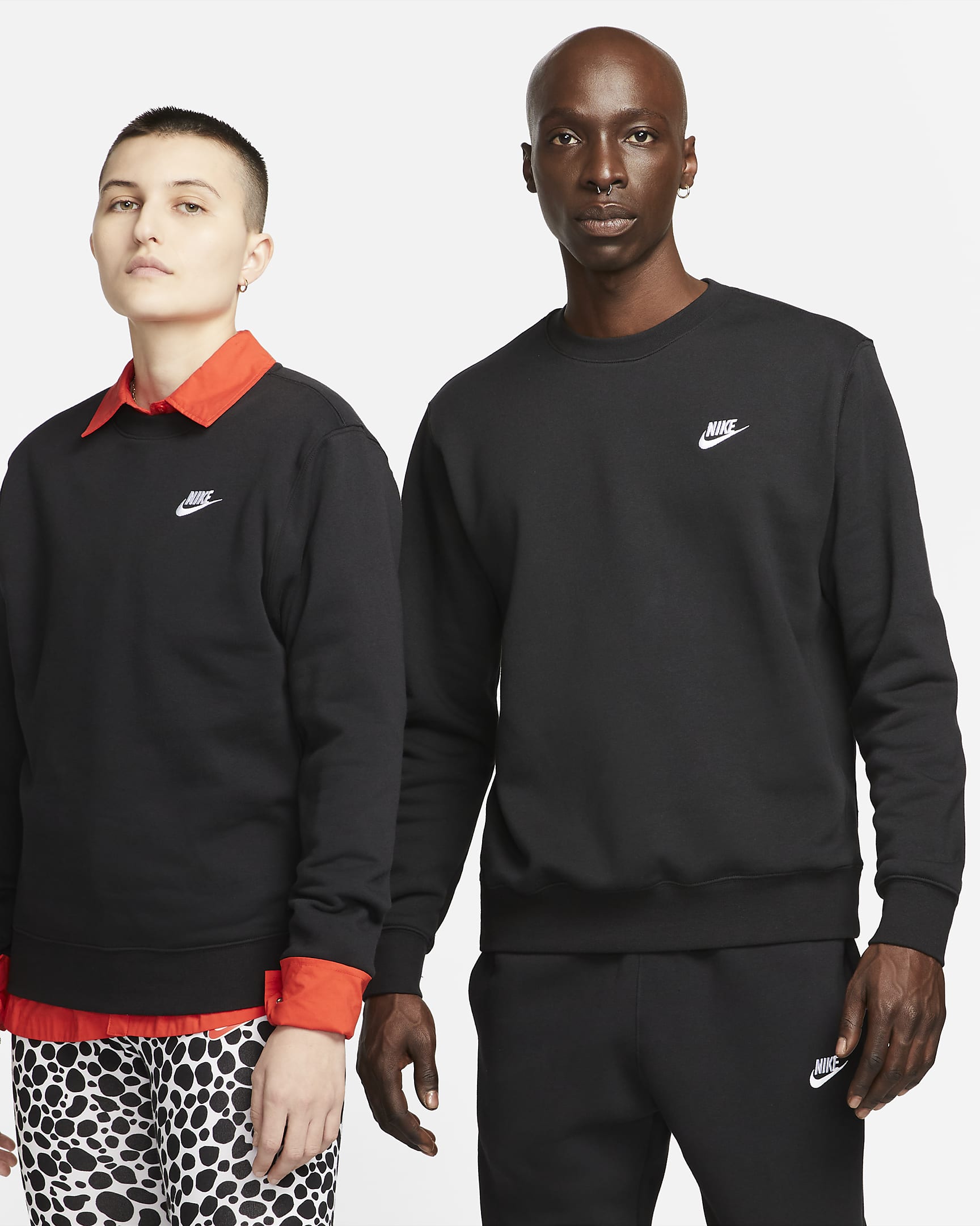 Nike Sportswear Club Fleece Men's Crew - Black/White