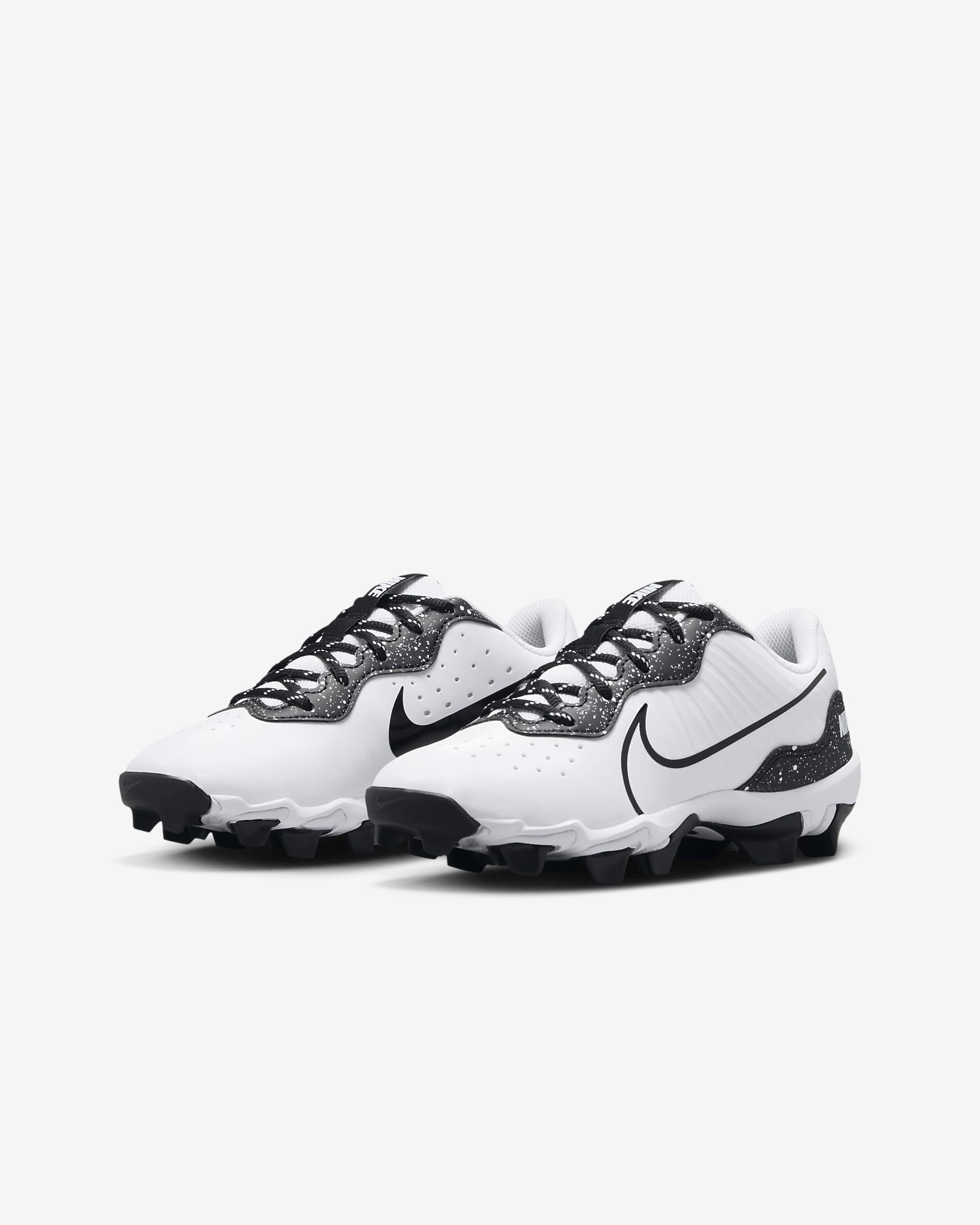 Tacos de béisbol para niños talla pequeña/grande Nike Alpha Huarache 4 Keystone - Blanco/Negro