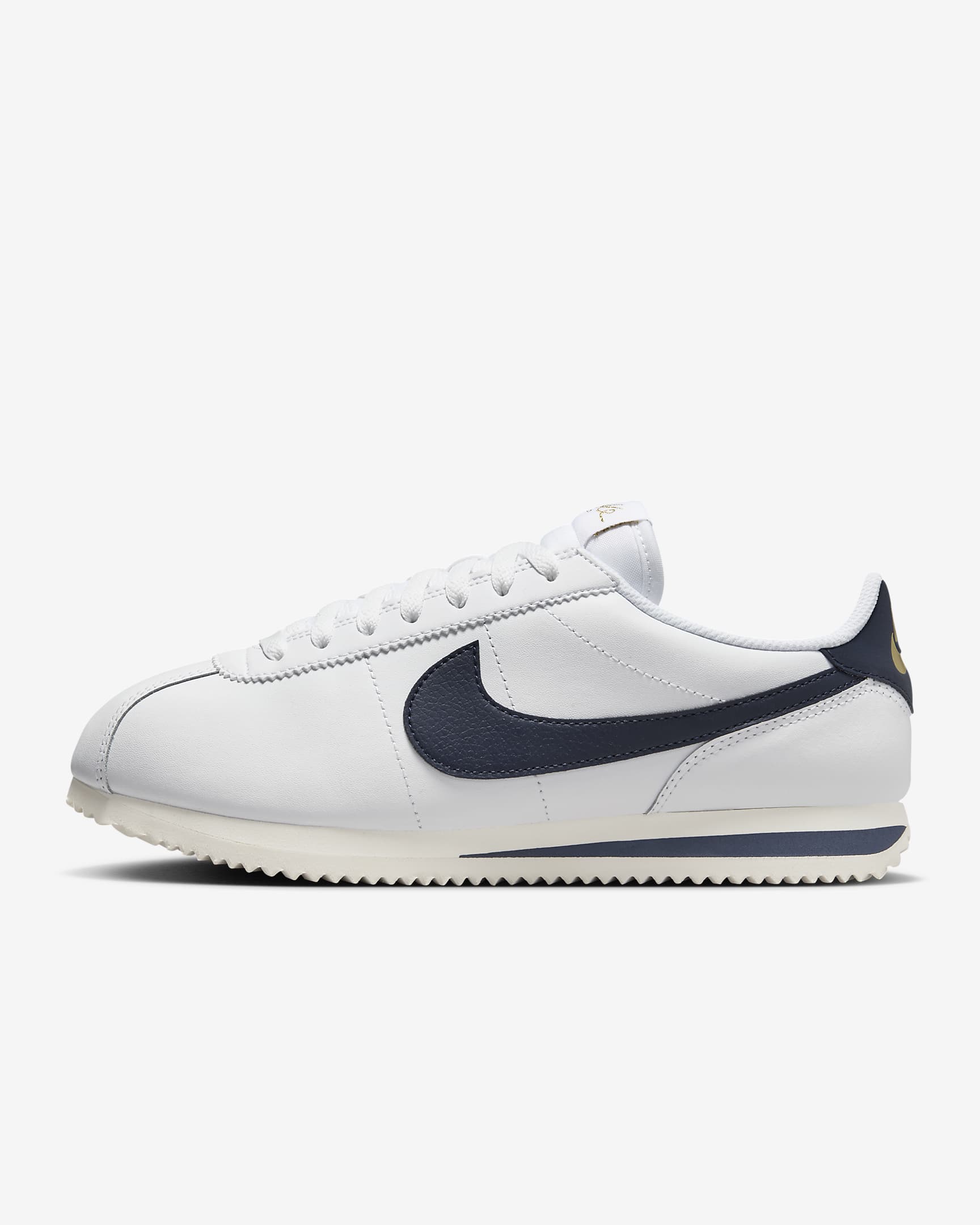 Nike Cortez Leather Women's Shoes - White/Sail/Metallic Gold/Obsidian