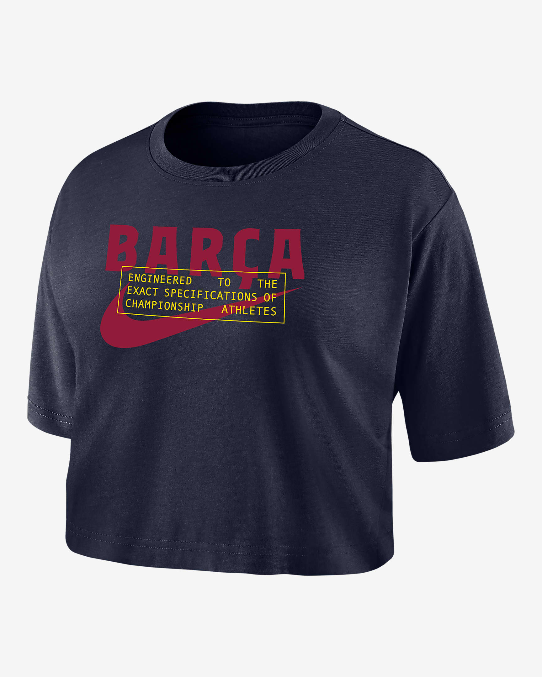 FC Barcelona Women's Nike Dri-FIT Soccer Cropped T-Shirt - Navy