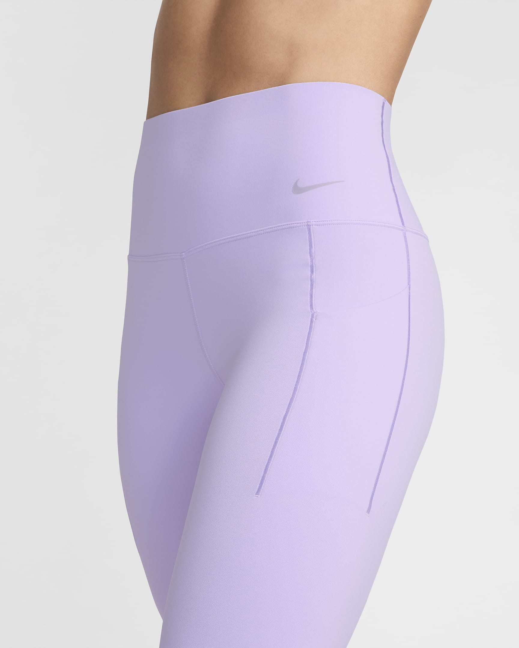 Nike Universa Women's Medium-Support High-Waisted Full-Length Leggings with Pockets - Lilac Bloom/Black