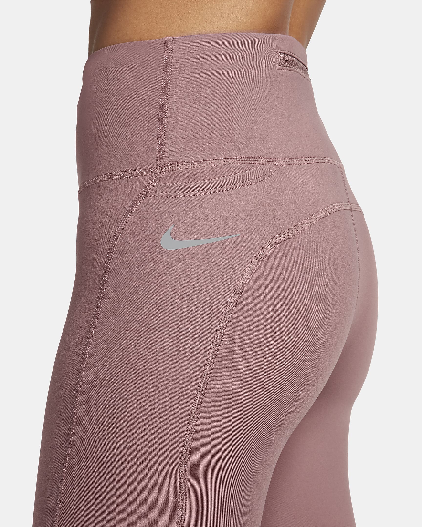 Nike Epic Fast Women's Mid-Rise Pocket Running Leggings - Smokey Mauve