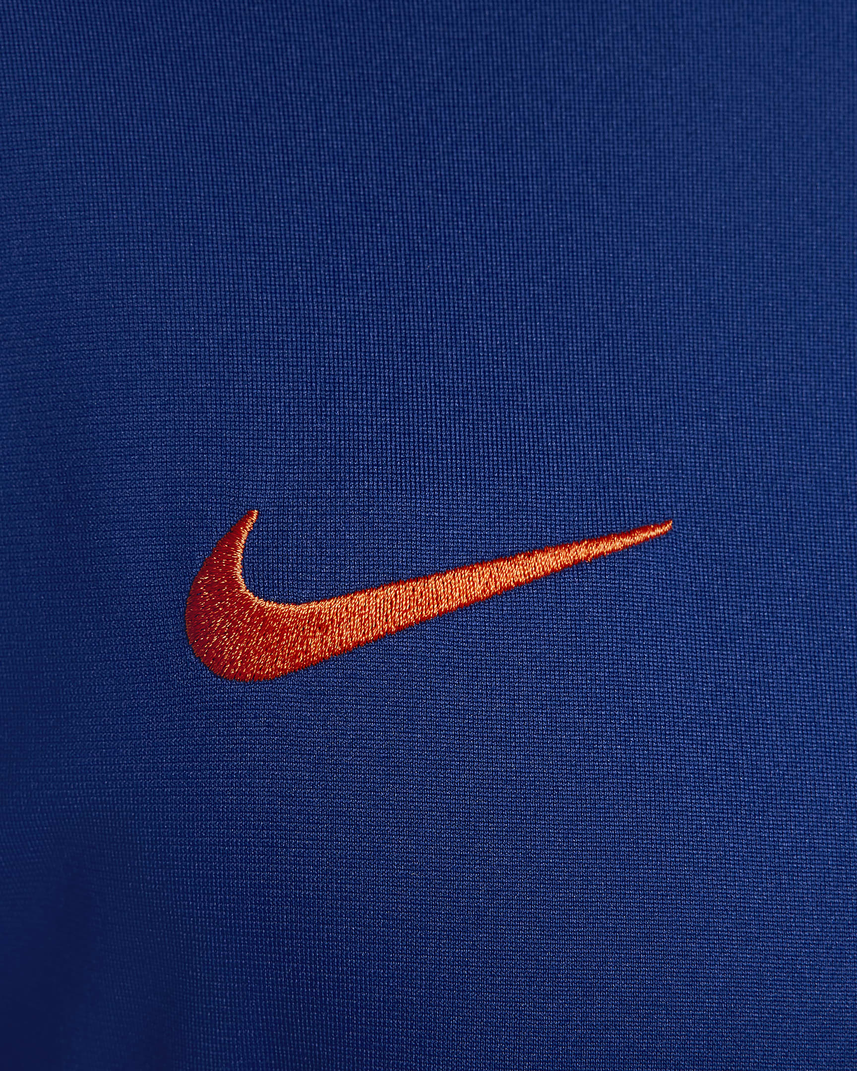 Netherlands Strike Nike Dri-FIT kapucnis, kötött férfi futballtréningruha - Deep Royal Blue/Safety Orange/Safety Orange