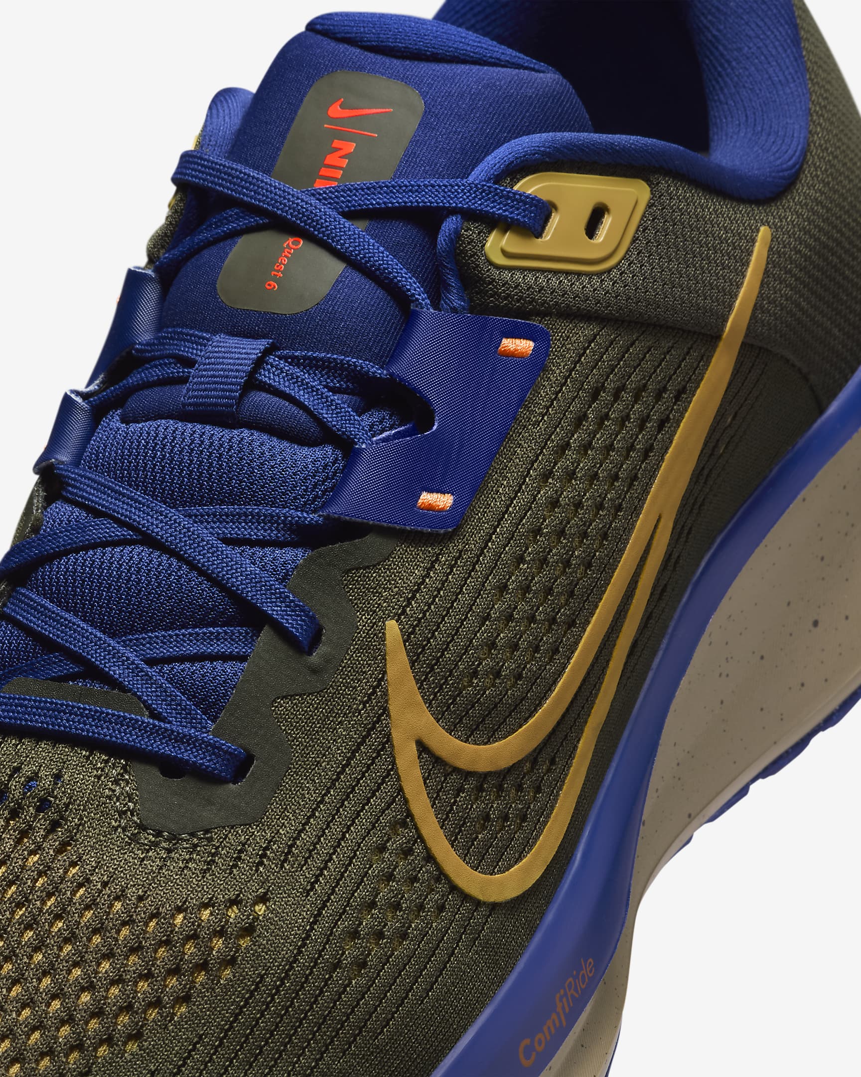 Nike Quest 6 Men's Road Running Shoes - Cargo Khaki/Deep Royal Blue/Neutral Olive/Infinite Gold