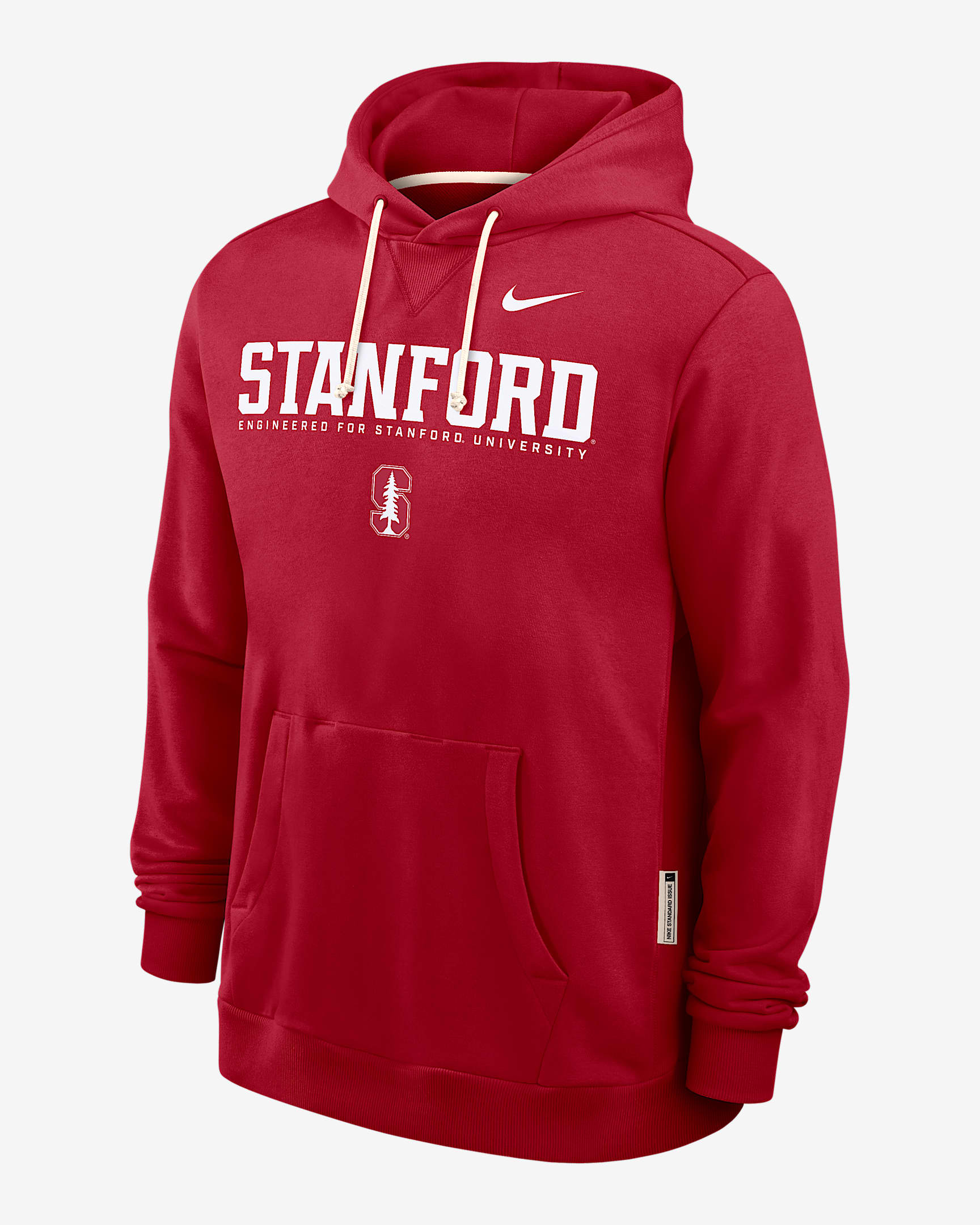 Sudadera con gorro sin cierre universitaria Nike Dri-FIT para hombre Stanford Sideline - Carmesí