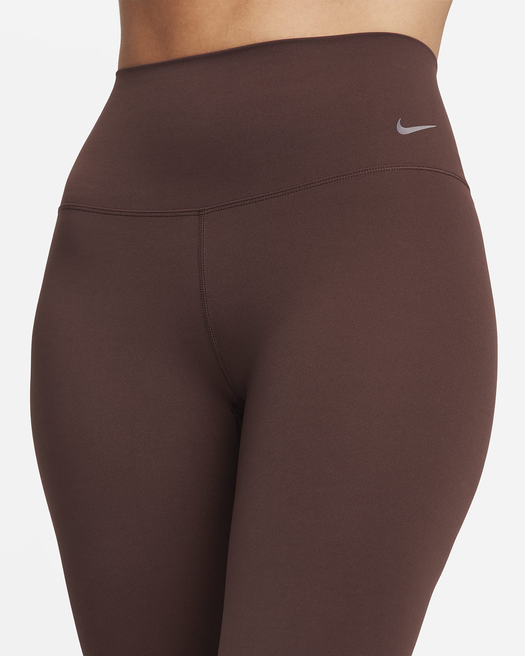 Leggings cropped de tiro alto de sujeción suave para mujer Nike Zenvy - Tierra/Negro