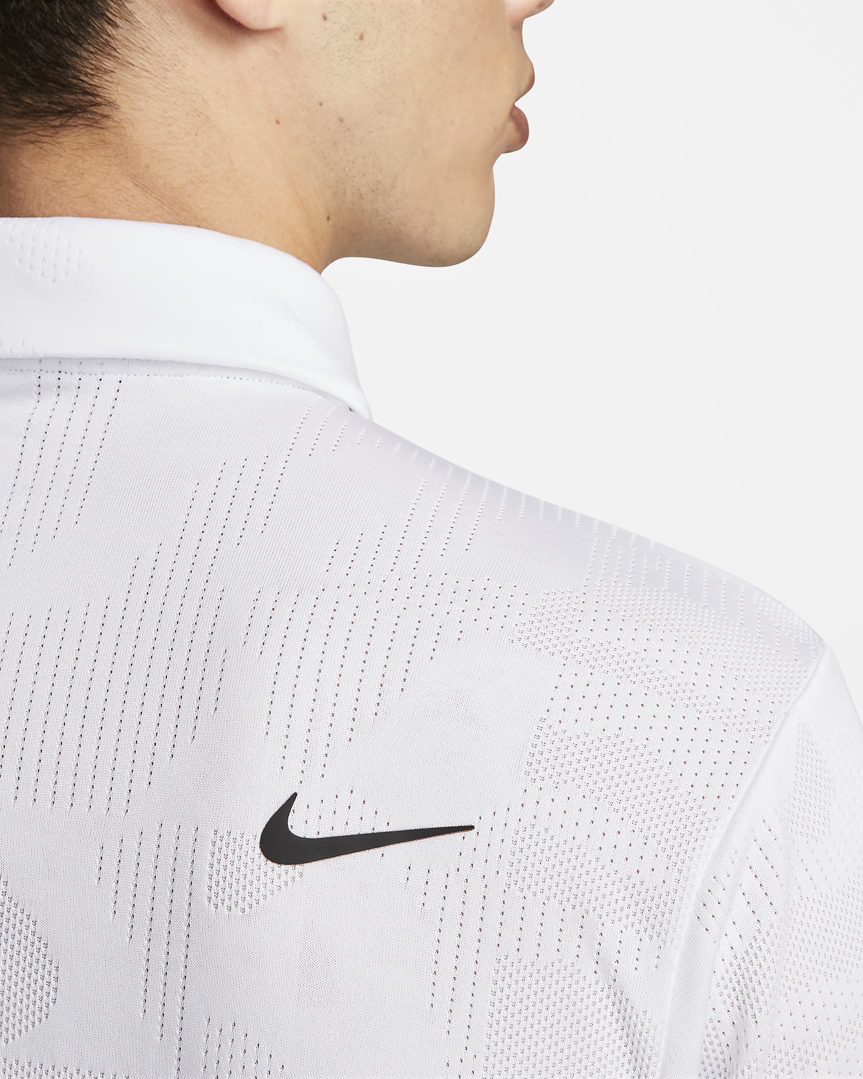 Nike Dri-FIT Tour Men's Jacquard Golf Polo - White/Black