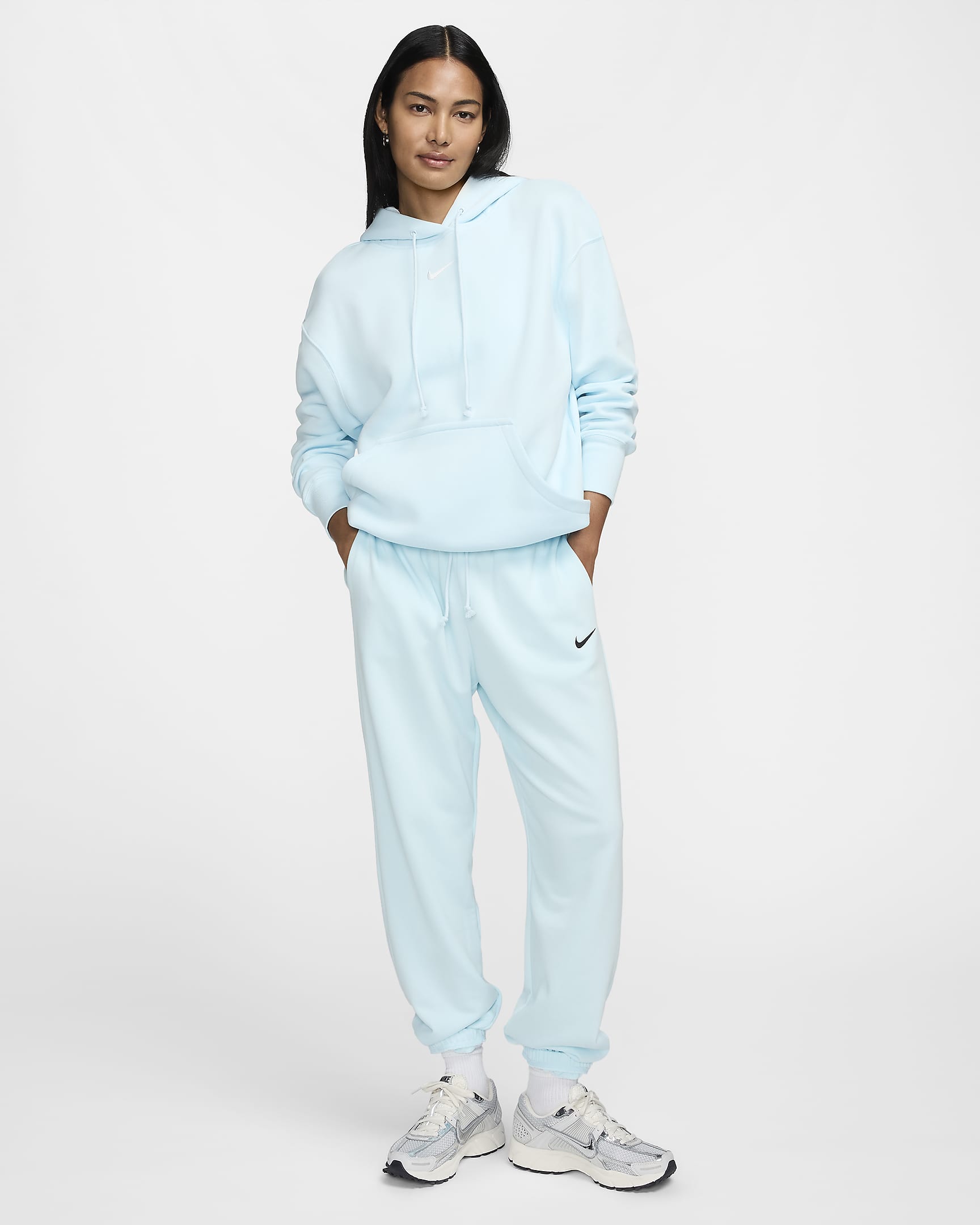 Sweat à capuche oversize Nike Sportswear Phoenix Fleece pour femme - Glacier Blue/Sail