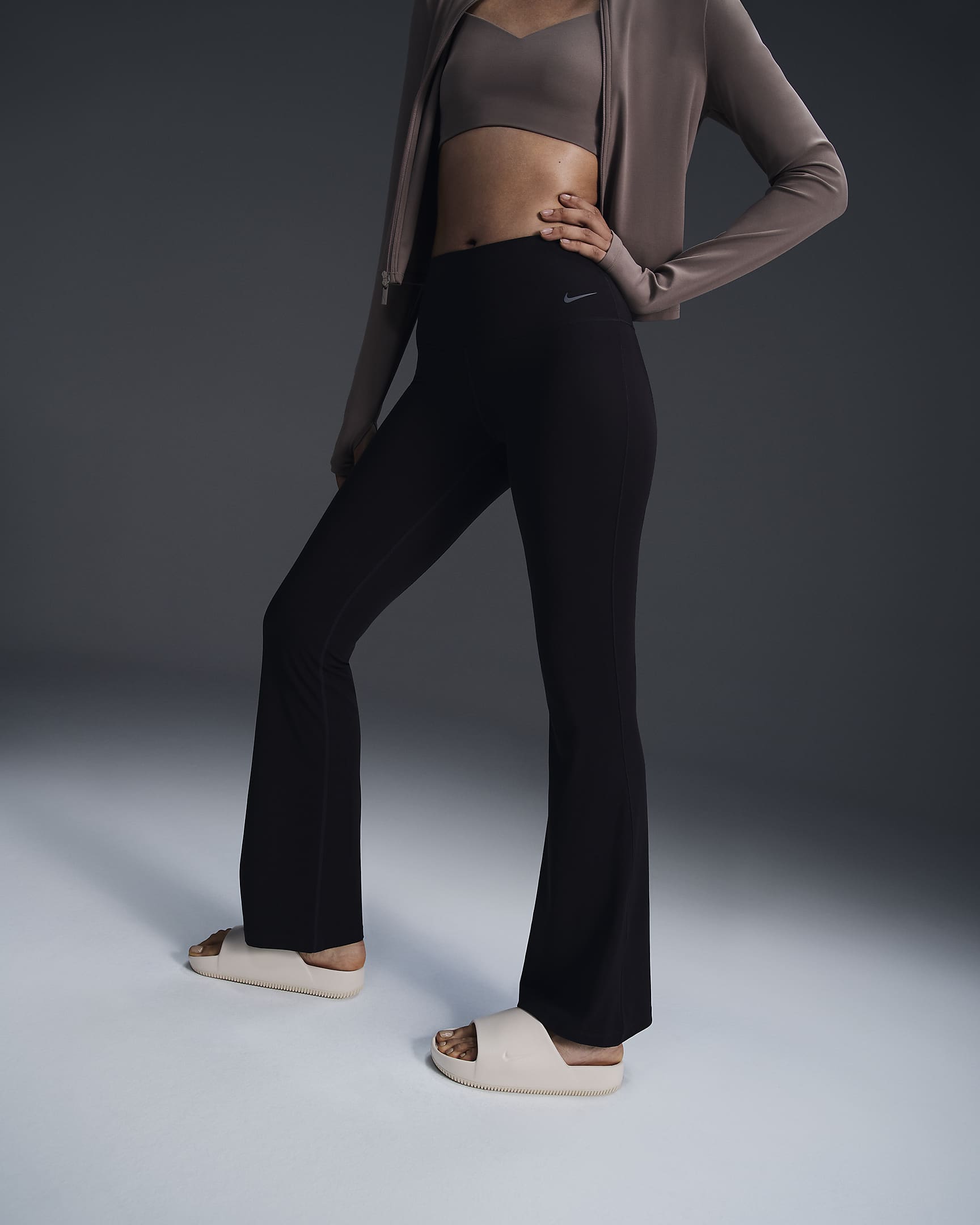 Nike Zenvy Women's High-Waisted Flared Leggings - Black/Black