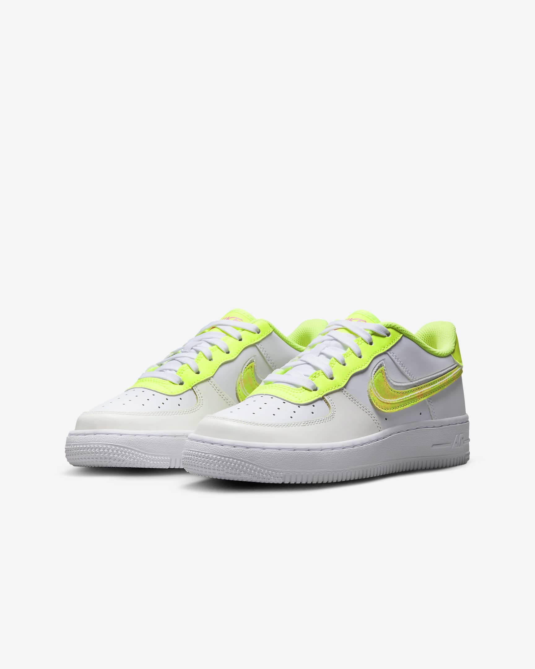 Calzado para niños grandes Nike Air Force 1 LV8 - Blanco/Volt/Rosa resplandor/Multicolor