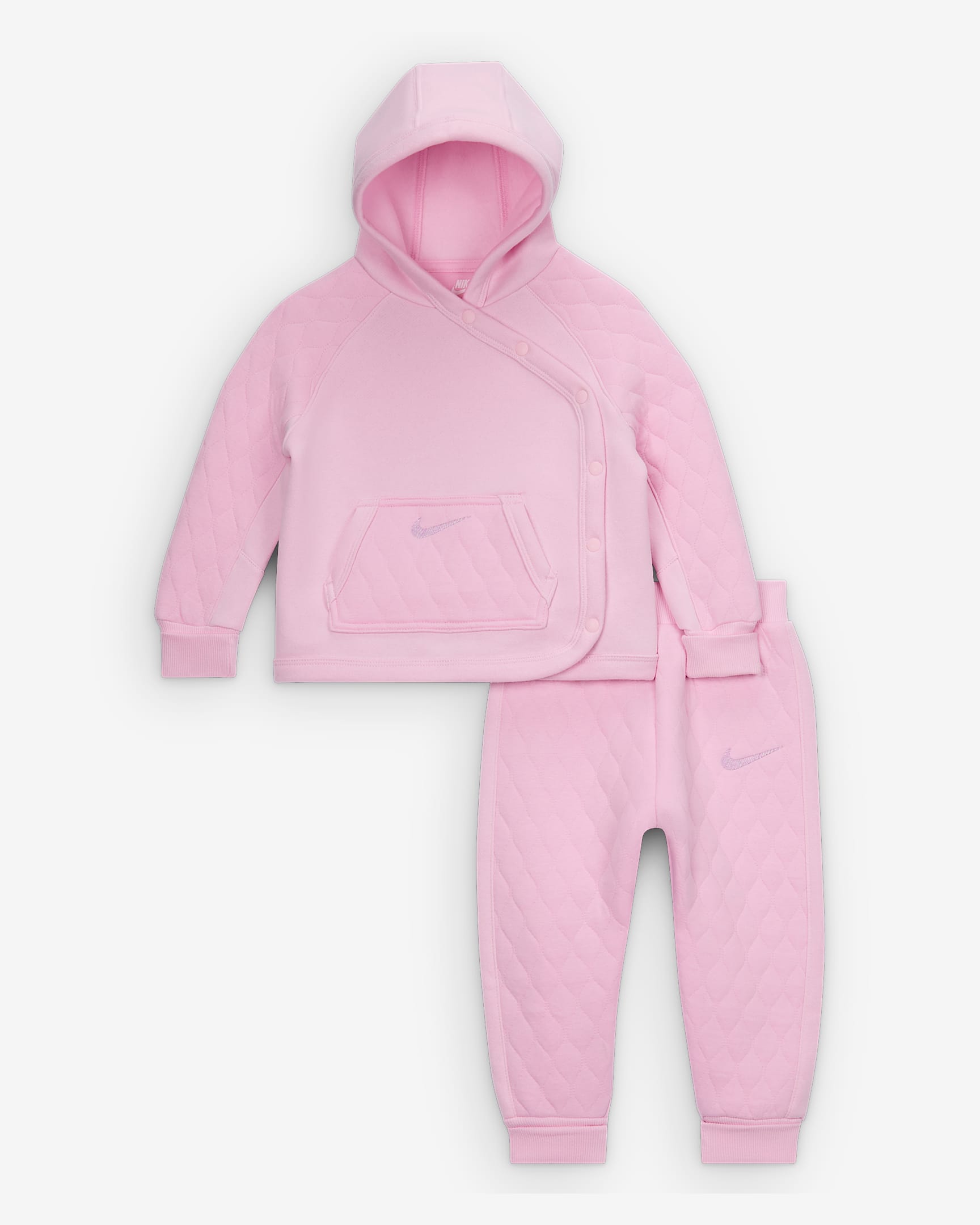 Nike Ready, Set! Baby (12-24M) 2-Piece Hooded Jogger Set - Pink Foam