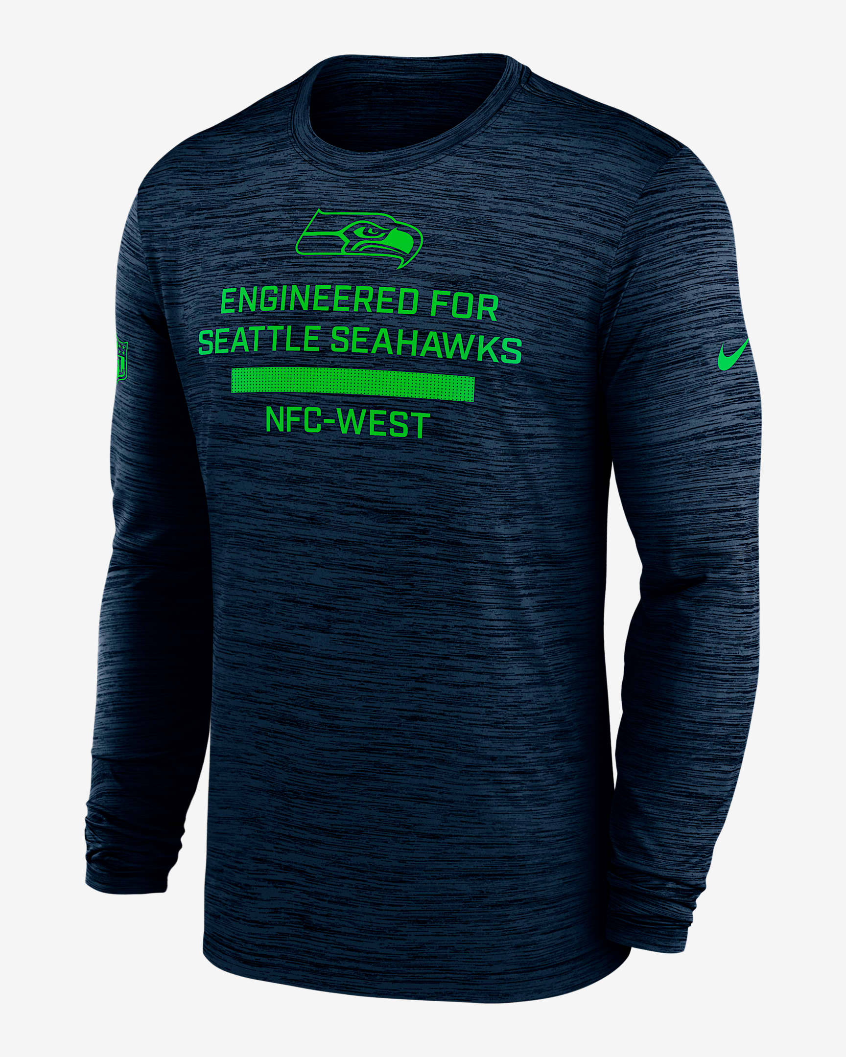 Seattle Seahawks Sideline Team Issue Velocity Men's Nike Dri-FIT NFL Long-Sleeve T-Shirt - Navy