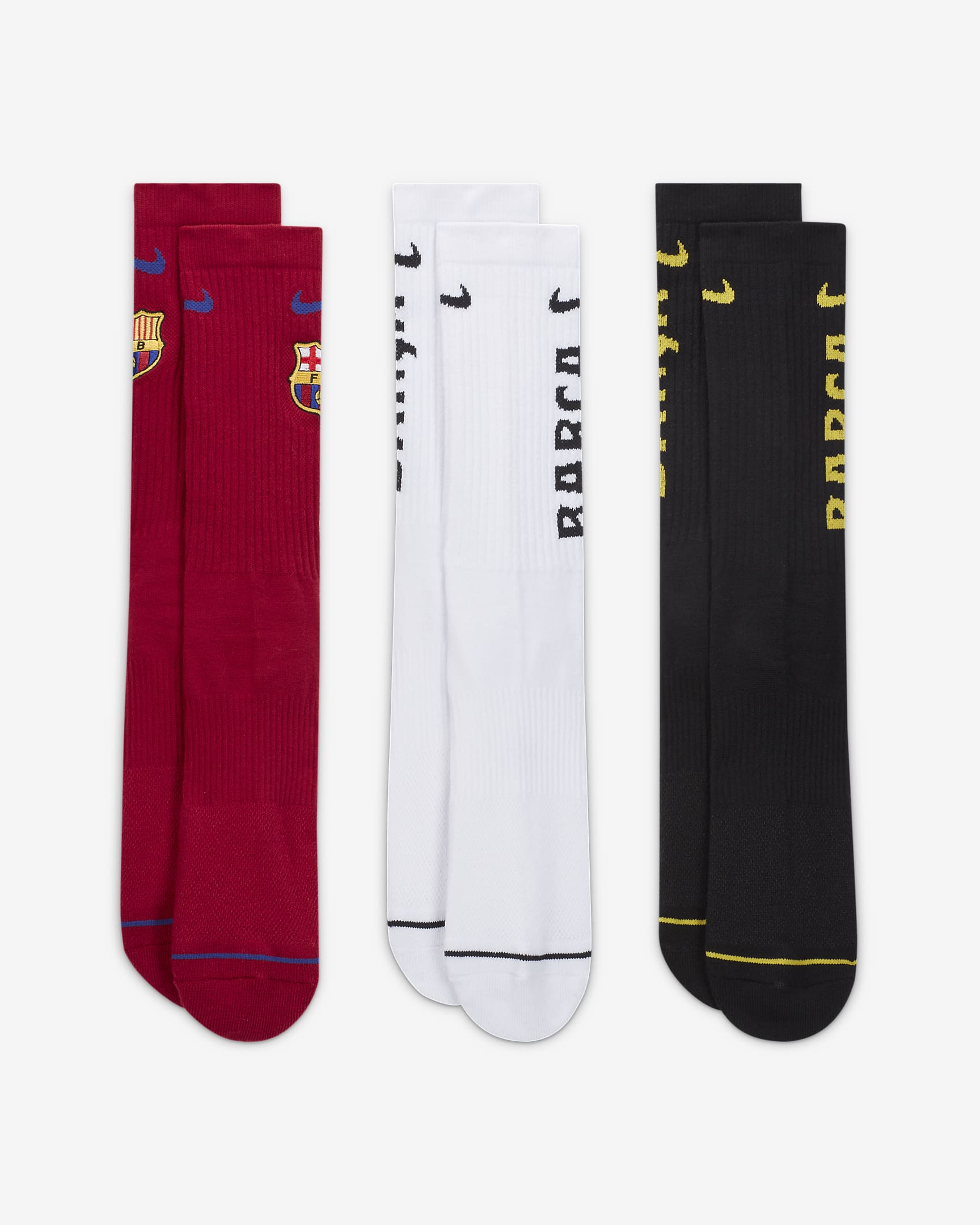 Barcelona Everyday Nike Socks (3 Pairs) - Multi-Colour