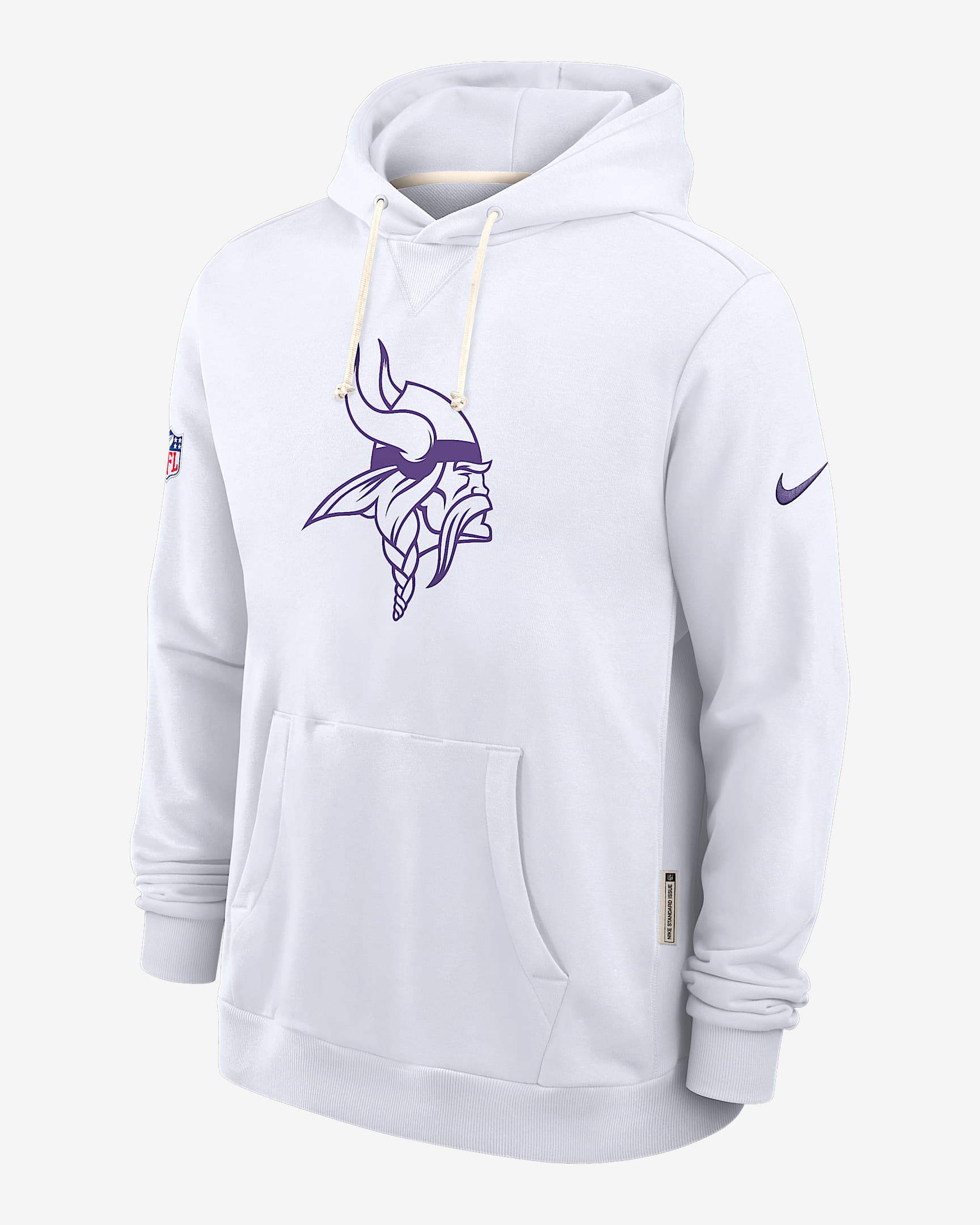 Sudadera con gorro sin cierre Nike Dri-FIT de la NFL para hombre Minnesota Vikings Alt 2 Tight Coverage Sideline - Blanco
