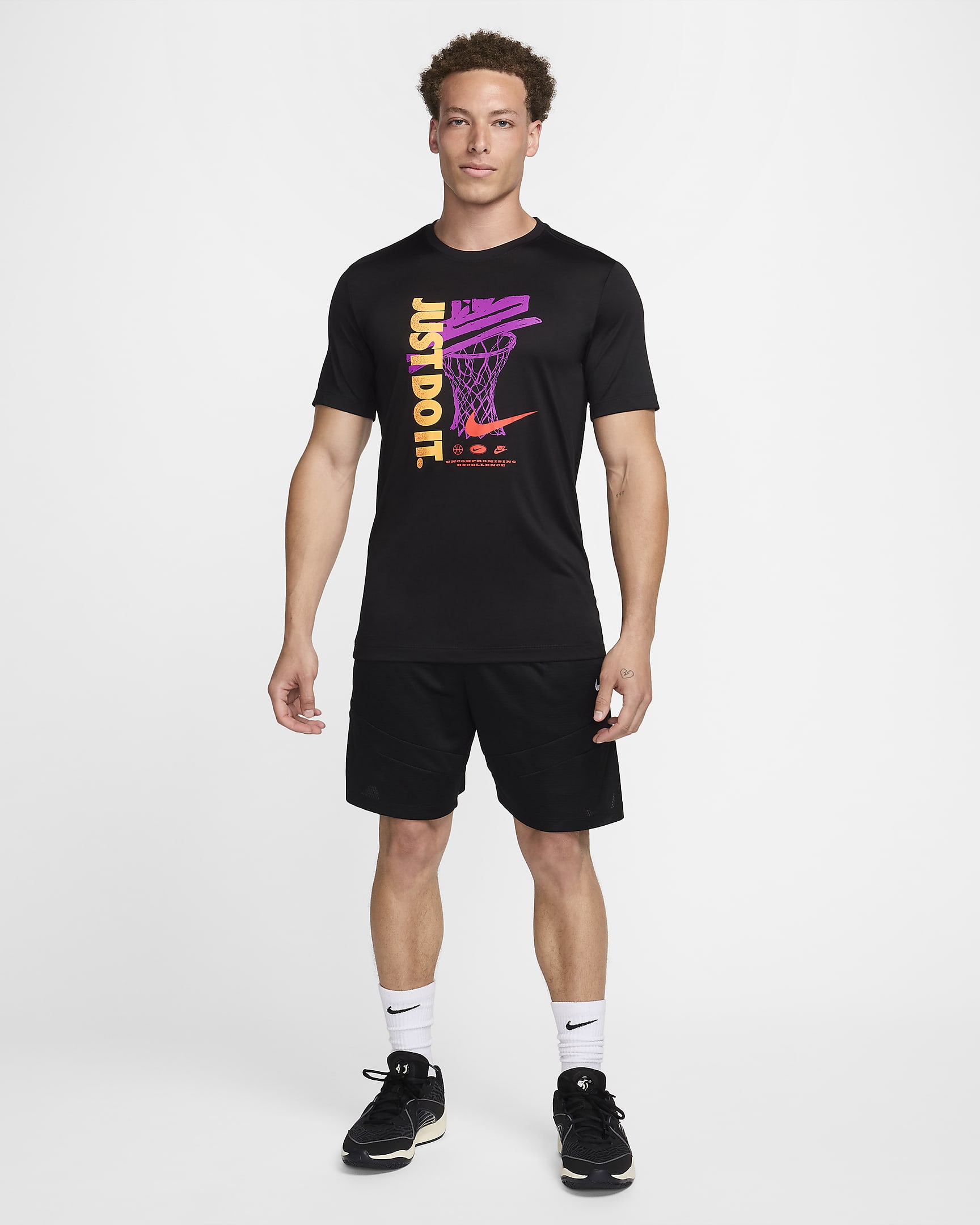 Nike Dri-FIT basketbalshirt voor heren - Zwart