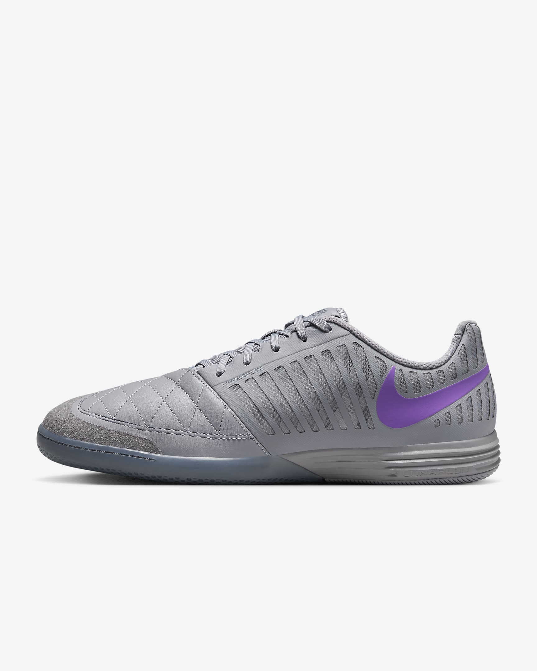 Tenis de fútbol de corte low para cancha cubierta Nike Lunargato II - Flor de lila/Uva ligero