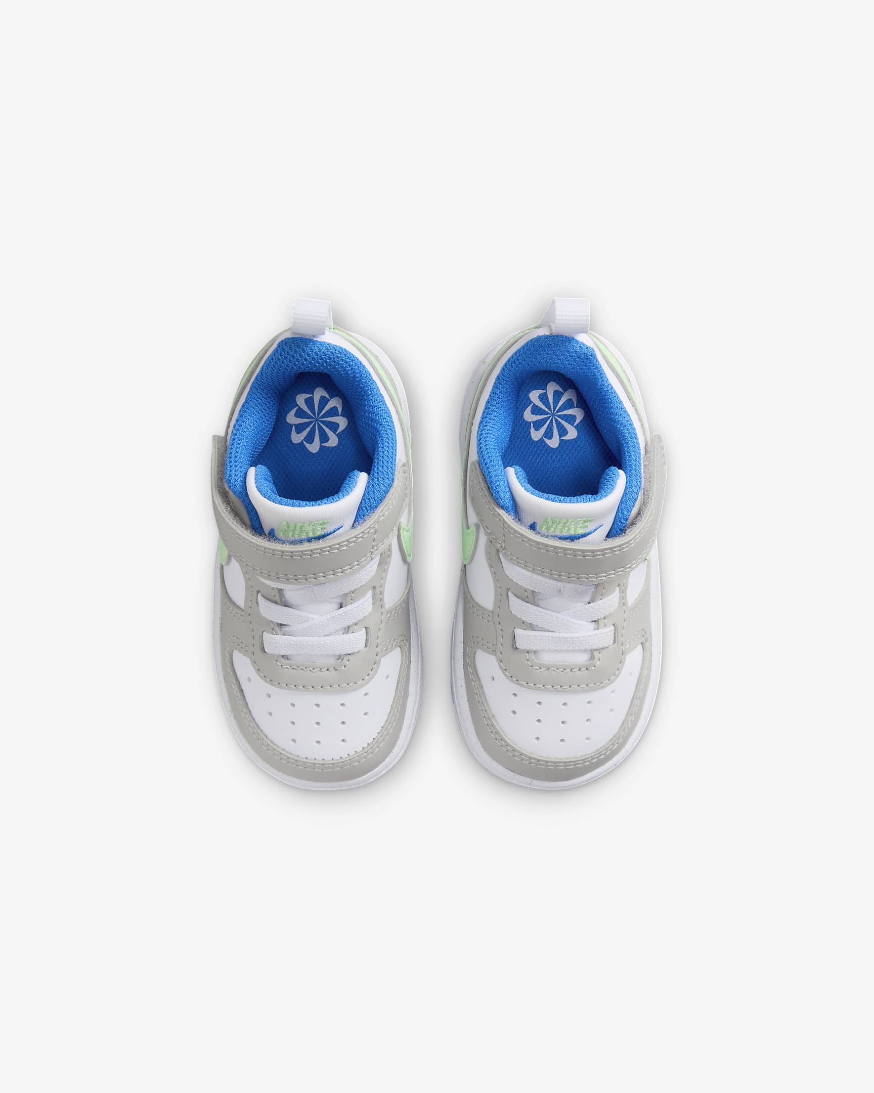 Chaussure Nike Court Borough Low Recraft pour bébé et tout-petit - Light Iron Ore/Blanc/Photo Blue/Vapor Green