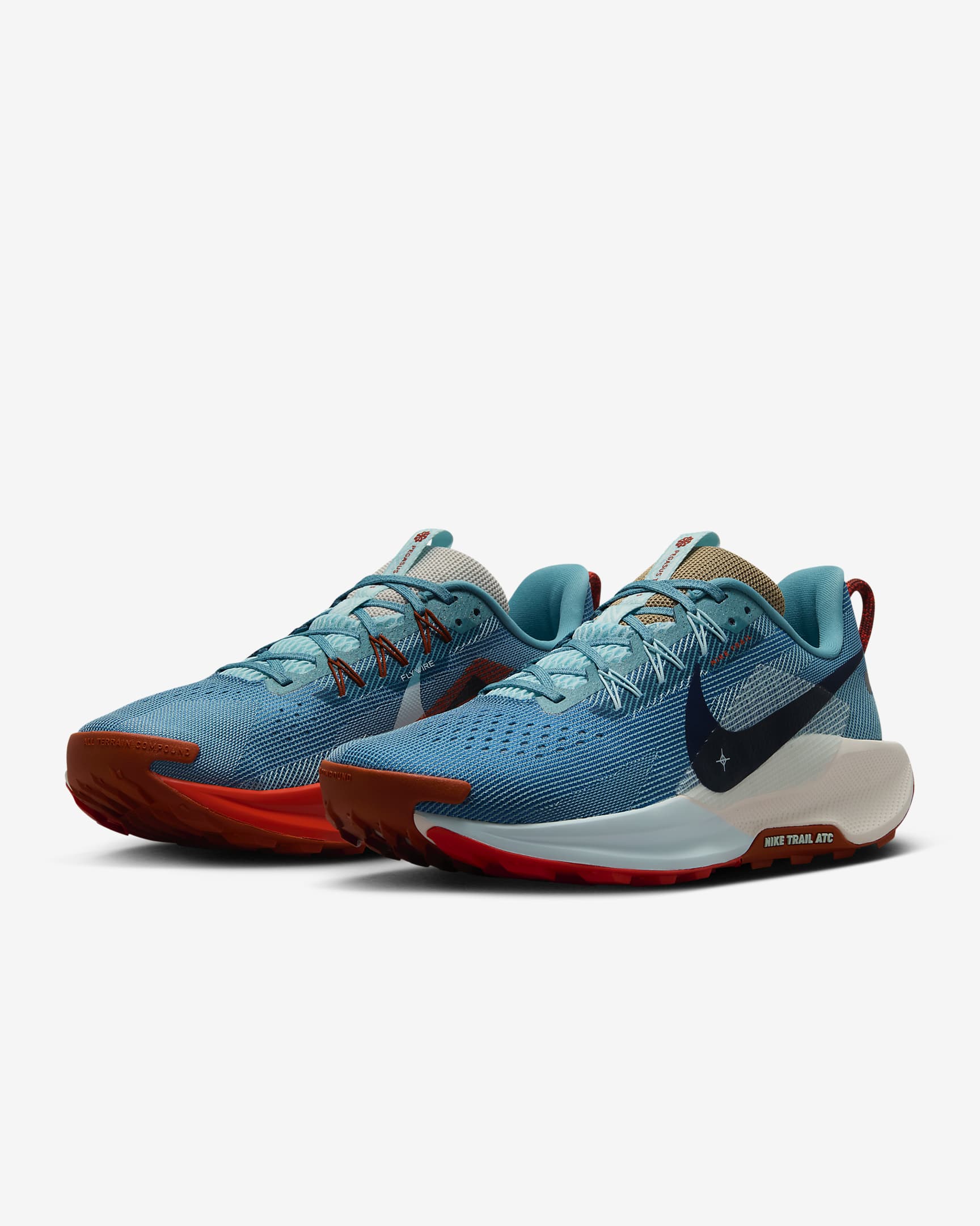 Nike Pegasus Trail 5-trailløbesko til mænd - Denim Turquoise/Glacier Blue/Vintage Coral/Midnight Navy