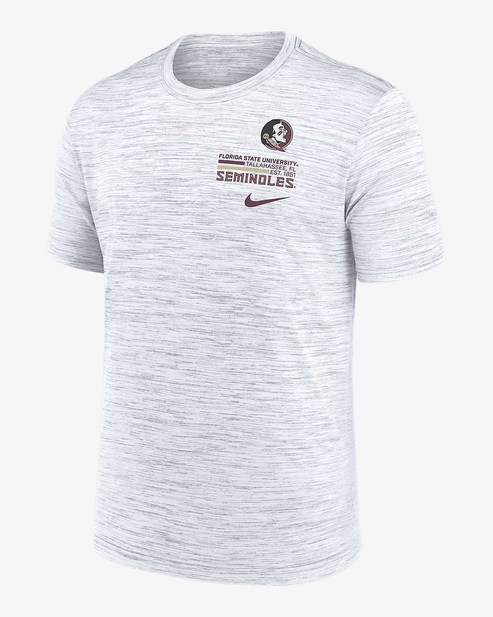 Florida State Campus Chest Stack Velocity Men's Nike Dri-FIT College T-Shirt - White