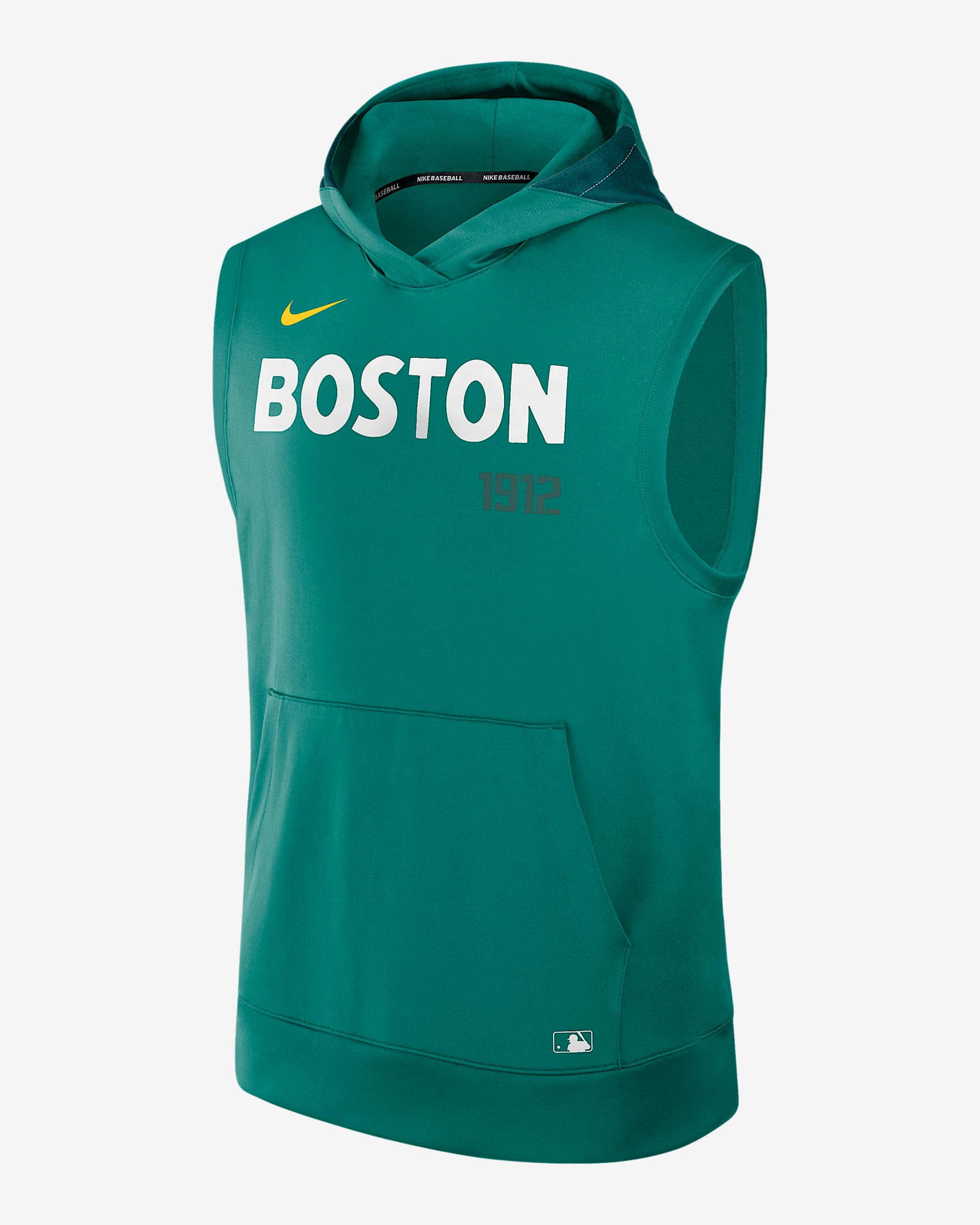Sudadera con gorro sin cierre ni mangas Nike Dri-FIT de la MLB para hombre Boston Red Sox Authentic Collection City Connect - Azul