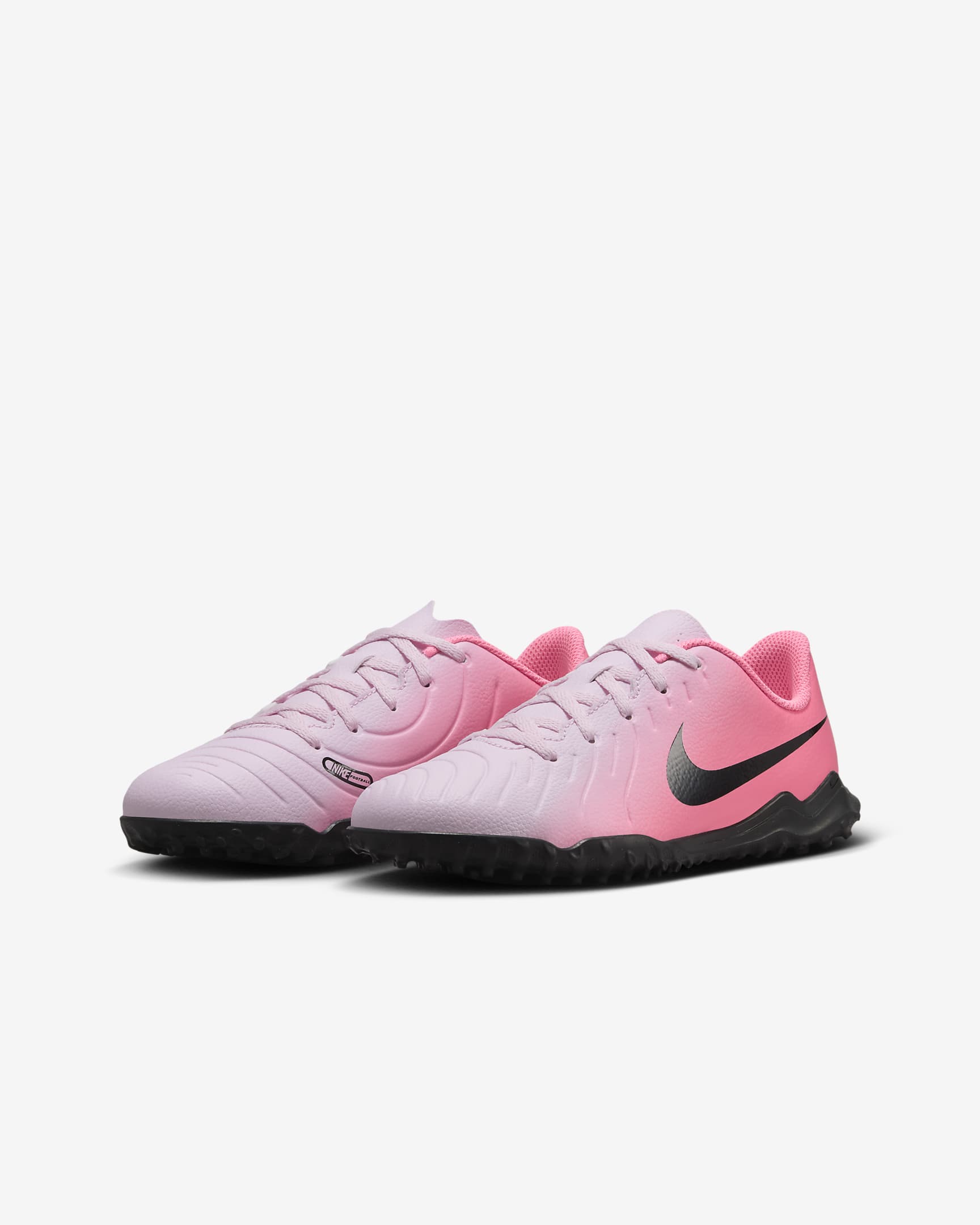 Nike Jr. Tiempo Legend 10 Club Younger/Older Kids' TF Low-Top Football Shoes - Pink Foam/Black