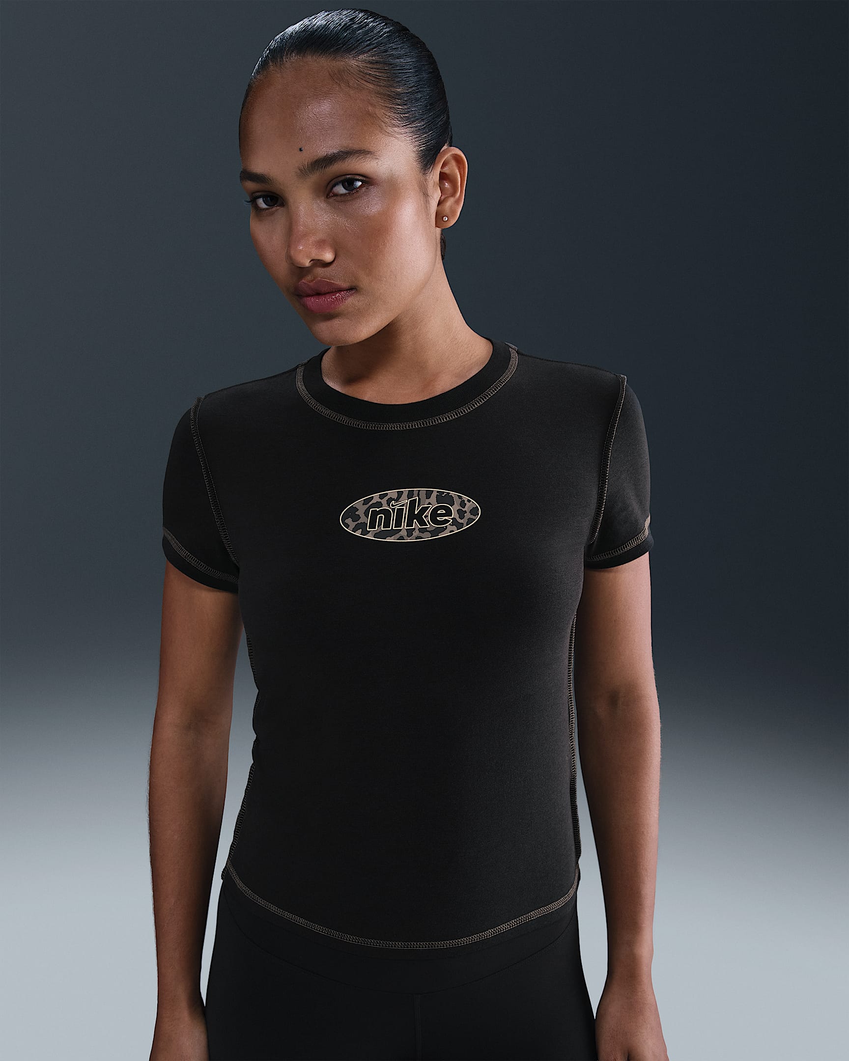 Nike Sportswear Chill Knit Women's Slim Cropped Top - Black/Metallic Gold