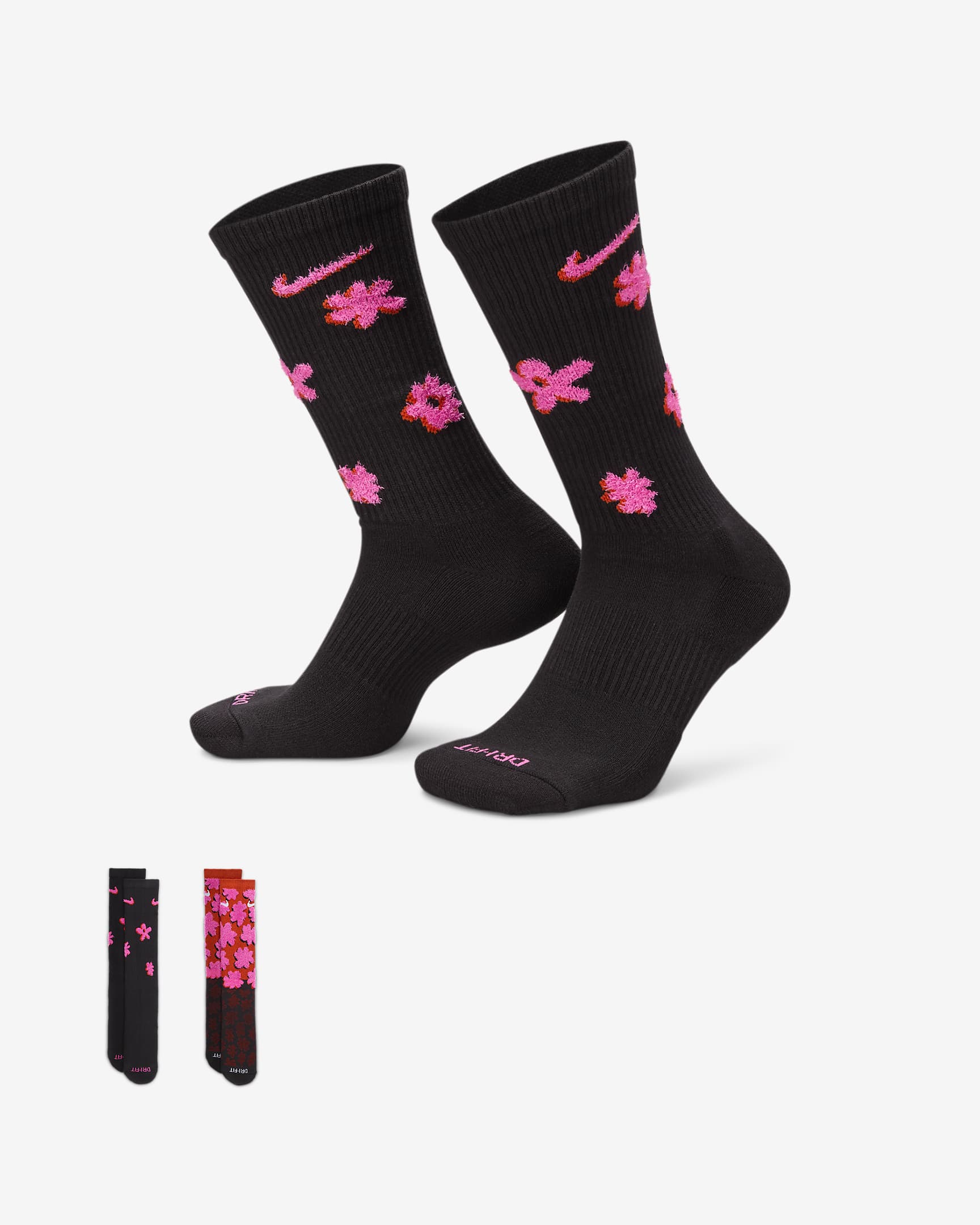 Nike Everyday Plus Cushioned Crew Socks (2 Pairs) - Multi-Colour