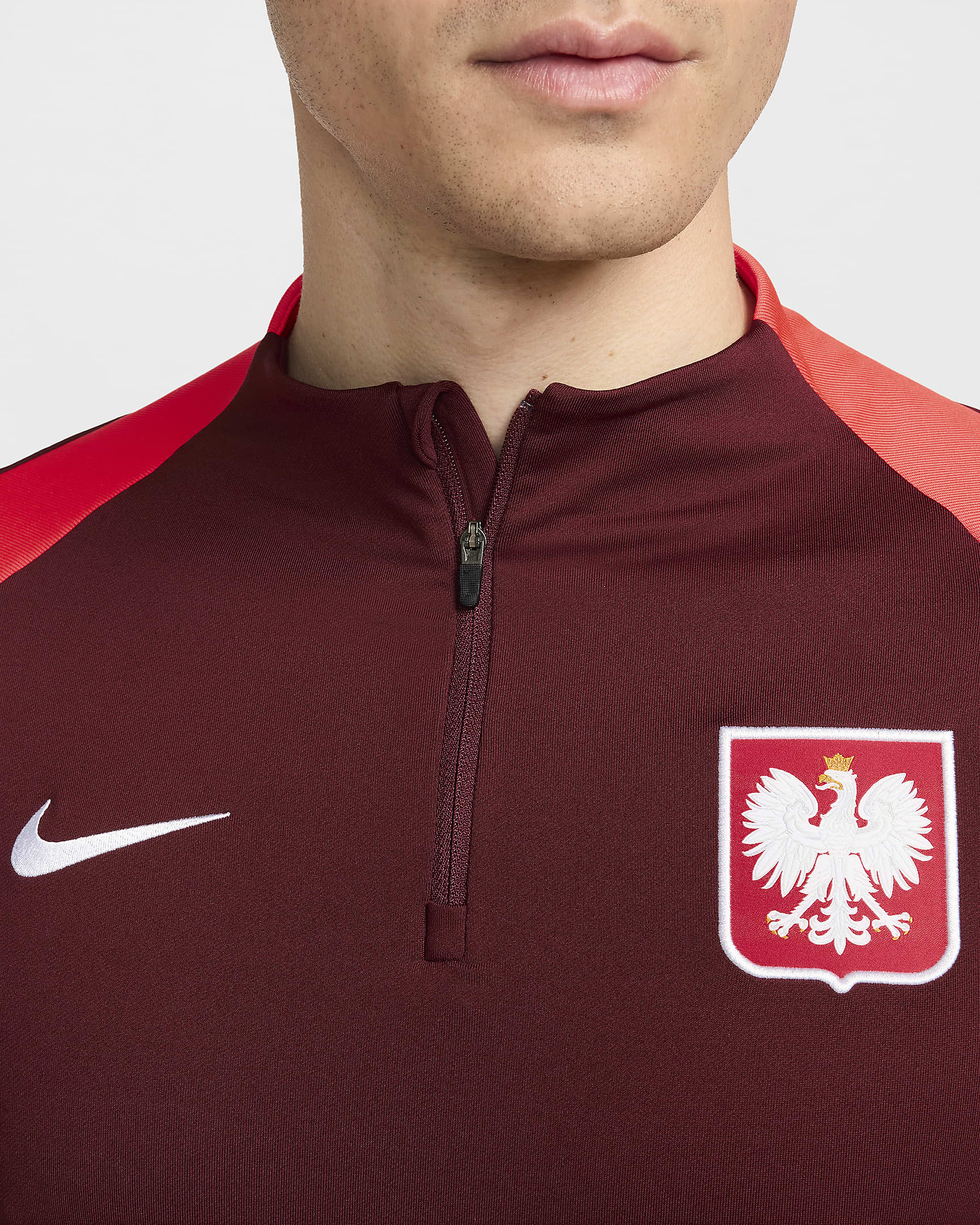 Haut d'entraînement de foot Nike Dri-FIT Pologne Strike pour homme - Dark Team Red/Bright Crimson/Blanc