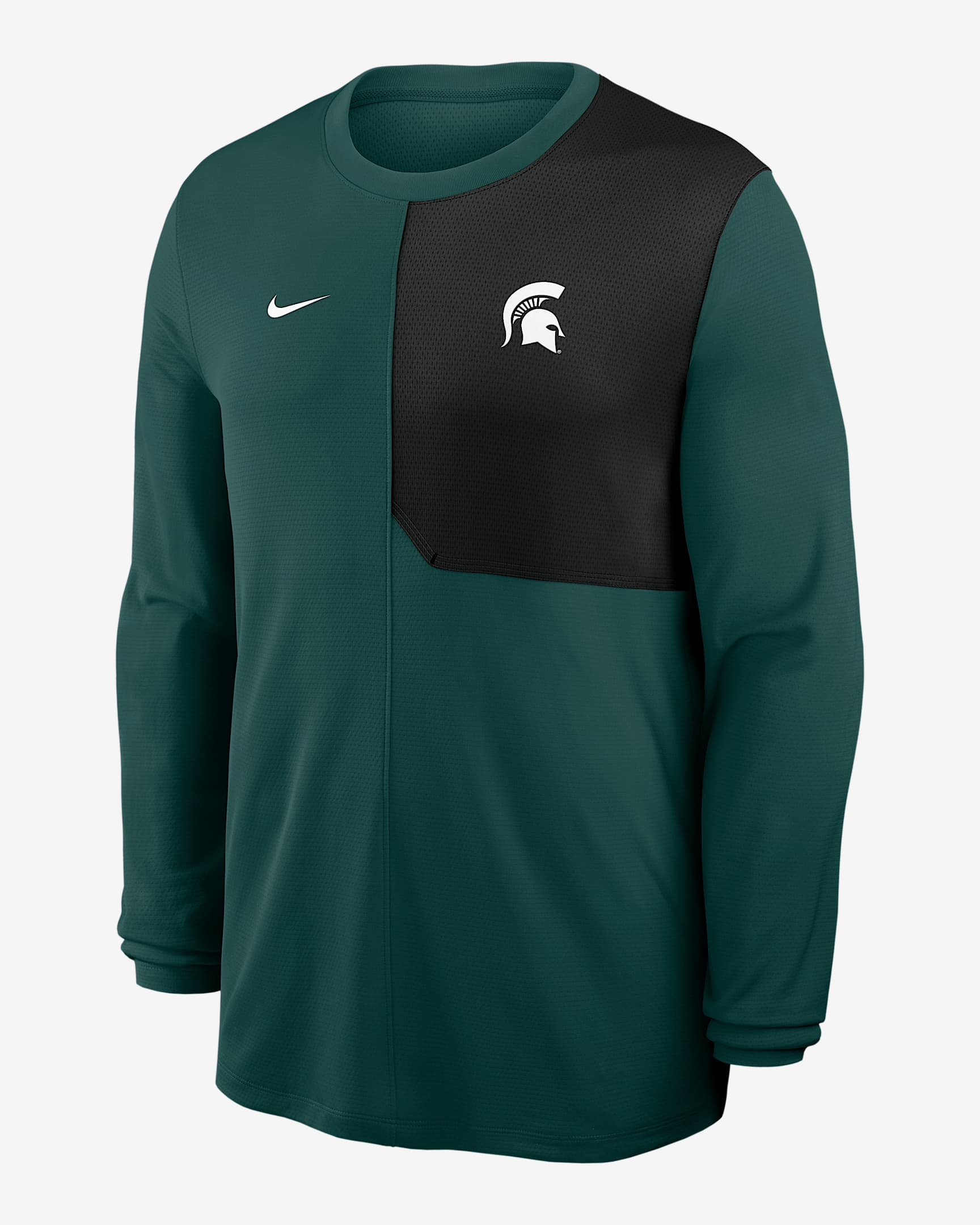 Playera de manga larga universitaria Nike Dri-FIT para hombre Michigan State Sideline Coach - Verde
