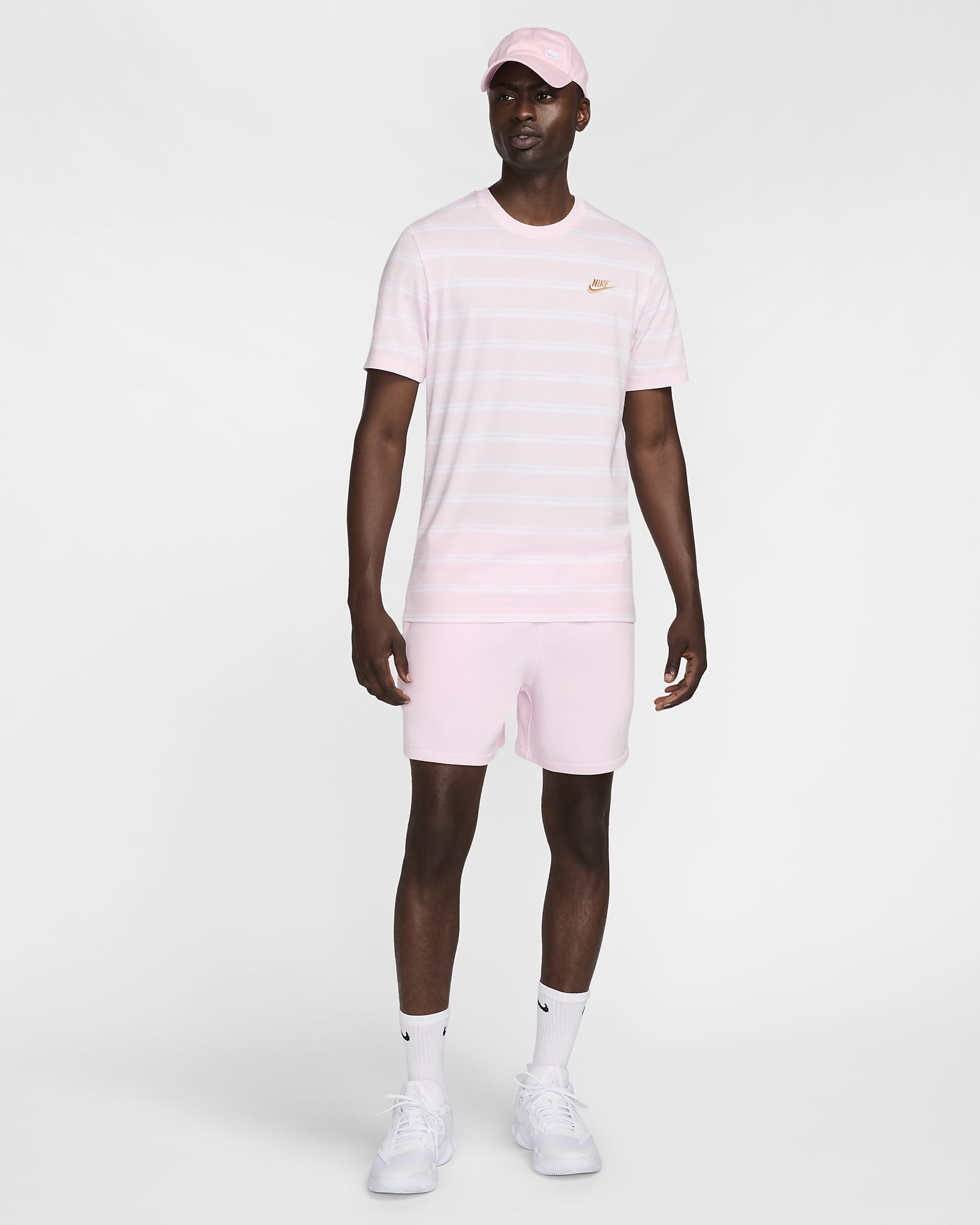 Nike Sportswear Men's Striped T-Shirt - Pink Foam